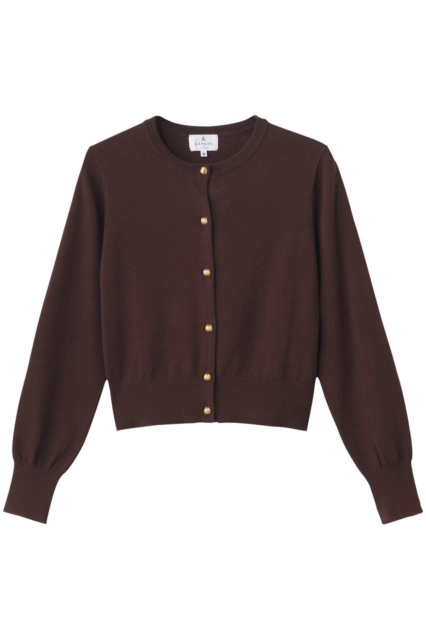 【ランバン オン ブルー/LANVIN en Bleu】のメタルボタンベーシックカーディガン インテリア・キッズ・メンズ・レディースファッション・服の通販 founy(ファニー) 　ファッション　Fashion　レディースファッション　Fashion for Women　トップス・カットソー　Cut & Sew Tops　ニット　Knit Tops & Sweaters　カーディガン・羽織り　Layered Style Cardigans　カーディガン　Cardigan, Knitwear　コンパクト　Compact, Small Size　トレンド　Trend, Trending Now　ドレープ　Drape, Draping Fabric　ベーシック　Basic, Essential　メタル　Metal, Metal Parts　エレガント 上品　Elegant　新作・新入荷　New Arrivals / New In　ブラウン|ID: prp329100004606134 ipo3291000000032838107