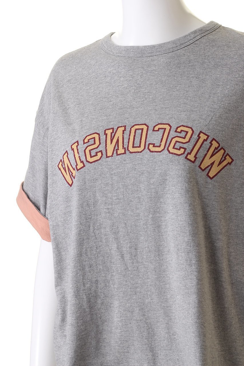 【セント ジョンズ サードクラブ/ST.JOHNS 3RD CLUB】のWISCONSIN リバーシブルTシャツ 人気、トレンドファッション・服の通販 founy(ファニー) 　ファッション　Fashion　レディースファッション　Fashion for Women　トップス・カットソー　Cut & Sew Tops　シャツ・ブラウス・オフィスカジュアル　Elegant Blouses & Button-Ups　ロングTシャツ・Tシャツ　Longline T-Shirts & Tees　カットソー・ベーシックTシャツ　Cut-and-Sewn Tops / Stretch Tees & Basics　ショート　Short, Short Length　スリーブ　Sleeve, Long Sleeve / Short Sleeve　センター　Center, Center Line　デニム　Denim, Jeans Material　フレア　Flare, Flared　フロント　Front, Front Design　リバーシブル　Reversible, Two-Sided　other-5|ID: prp329100004606135 ipo3291000000032838216