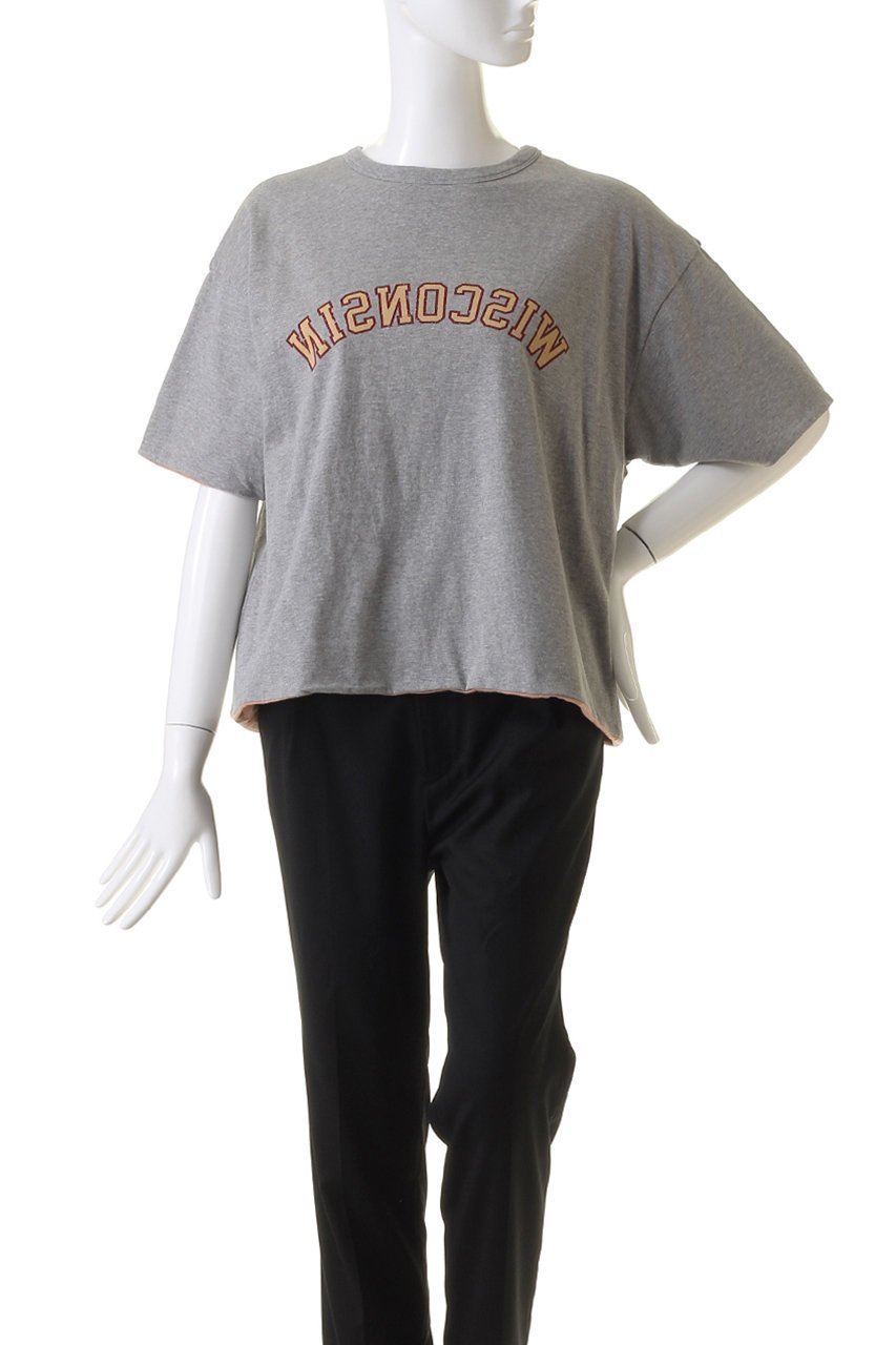 【セント ジョンズ サードクラブ/ST.JOHNS 3RD CLUB】のWISCONSIN リバーシブルTシャツ 人気、トレンドファッション・服の通販 founy(ファニー) 　ファッション　Fashion　レディースファッション　Fashion for Women　トップス・カットソー　Cut & Sew Tops　シャツ・ブラウス・オフィスカジュアル　Elegant Blouses & Button-Ups　ロングTシャツ・Tシャツ　Longline T-Shirts & Tees　カットソー・ベーシックTシャツ　Cut-and-Sewn Tops / Stretch Tees & Basics　ショート　Short, Short Length　スリーブ　Sleeve, Long Sleeve / Short Sleeve　センター　Center, Center Line　デニム　Denim, Jeans Material　フレア　Flare, Flared　フロント　Front, Front Design　リバーシブル　Reversible, Two-Sided　other-6|ID: prp329100004606135 ipo3291000000032838222
