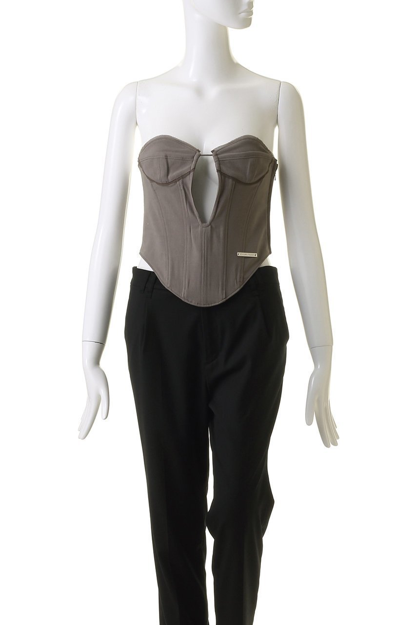 【プランク プロジェクト/PRANK PROJECT】のウーステッドビスチェ / Worsted Bustier 人気、トレンドファッション・服の通販 founy(ファニー) 　ファッション　Fashion　レディースファッション　Fashion for Women　トップス・カットソー　Cut & Sew Tops　キャミソール&ノースリーブ　Camisoles & Sleeveless Tops　シャツ・ブラウス・オフィスカジュアル　Elegant Blouses & Button-Ups　ロングTシャツ・Tシャツ　Longline T-Shirts & Tees　カットソー・ベーシックTシャツ　Cut-and-Sewn Tops / Stretch Tees & Basics　ビスチェ　Bustiers & Corset Tops / Layered Bustier Style　オケージョン　Occasion Wear　カッティング　Cutting Detail　カットソー　Cut and Sewn Top　キャミソール　Camisole, Spaghetti Strap Top　シフォン　Chiffon, Lightweight Fabric　タンク　Tank Top, Sleeveless Top　ビスチェ　Bustier, Corset Top　おすすめ　Recommended / Our Picks　夏　Summer　other-2|ID: prp329100004606137 ipo3291000000032838266