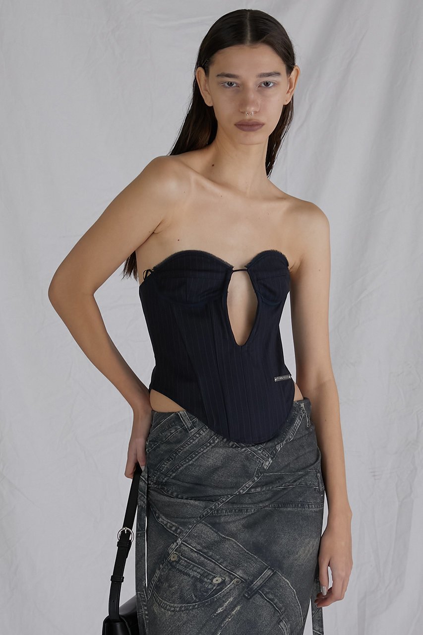 【プランク プロジェクト/PRANK PROJECT】のウーステッドビスチェ / Worsted Bustier 人気、トレンドファッション・服の通販 founy(ファニー) 　ファッション　Fashion　レディースファッション　Fashion for Women　トップス・カットソー　Cut & Sew Tops　キャミソール&ノースリーブ　Camisoles & Sleeveless Tops　シャツ・ブラウス・オフィスカジュアル　Elegant Blouses & Button-Ups　ロングTシャツ・Tシャツ　Longline T-Shirts & Tees　カットソー・ベーシックTシャツ　Cut-and-Sewn Tops / Stretch Tees & Basics　ビスチェ　Bustiers & Corset Tops / Layered Bustier Style　オケージョン　Occasion Wear　カッティング　Cutting Detail　カットソー　Cut and Sewn Top　キャミソール　Camisole, Spaghetti Strap Top　シフォン　Chiffon, Lightweight Fabric　タンク　Tank Top, Sleeveless Top　ビスチェ　Bustier, Corset Top　おすすめ　Recommended / Our Picks　夏　Summer　other-6|ID: prp329100004606137 ipo3291000000032838288