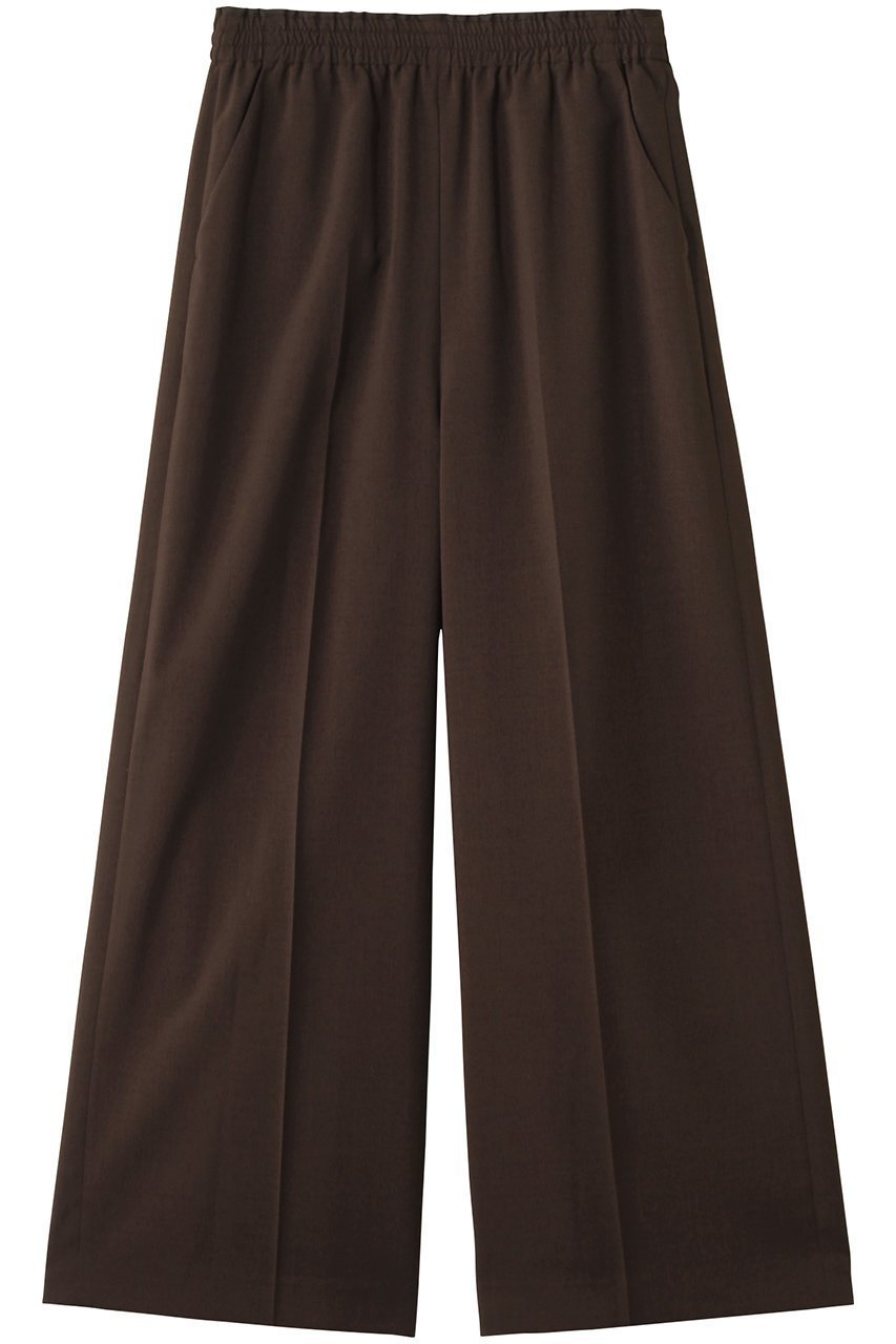 【ランバン オン ブルー/LANVIN en Bleu】のドライポリエステルイージーパンツ インテリア・キッズ・メンズ・レディースファッション・服の通販 founy(ファニー) 　ファッション　Fashion　レディースファッション　Fashion for Women　パンツ　Pants & Trousers　なめらか　Smooth, Silky Texture　センター　Center, Center Line　ワイド　Wide, Wide Fit　ブラウン|ID: prp329100004606155 ipo3291000000032838868