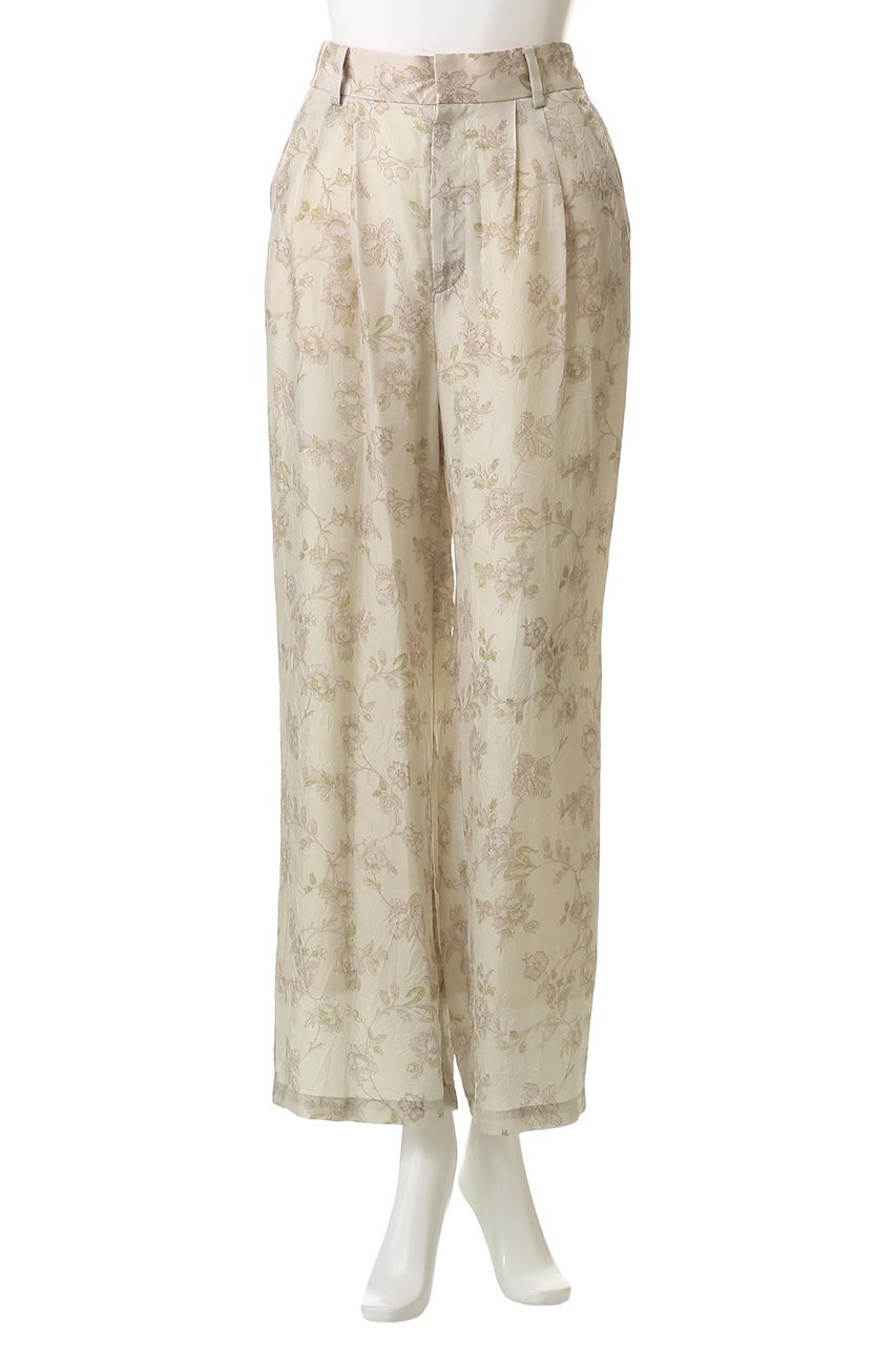 【ルール ロジェット/leur logette】のルームズフラワープリントキュプラパンツ 人気、トレンドファッション・服の通販 founy(ファニー) 　ファッション　Fashion　レディースファッション　Fashion for Women　パンツ　Pants & Trousers　なめらか　Smooth, Silky Texture　クラシカル　Classical, Vintage-Inspired　クラシック　Classic, Timeless Style　シンプル　Simple, Minimal　セットアップ　Set-Up, Coordinated Outfit　フラワー　Flower, Floral　プリント　Print, Printed Pattern　ワイド　Wide, Wide Fit　other-2|ID: prp329100004606156 ipo3291000000032838927