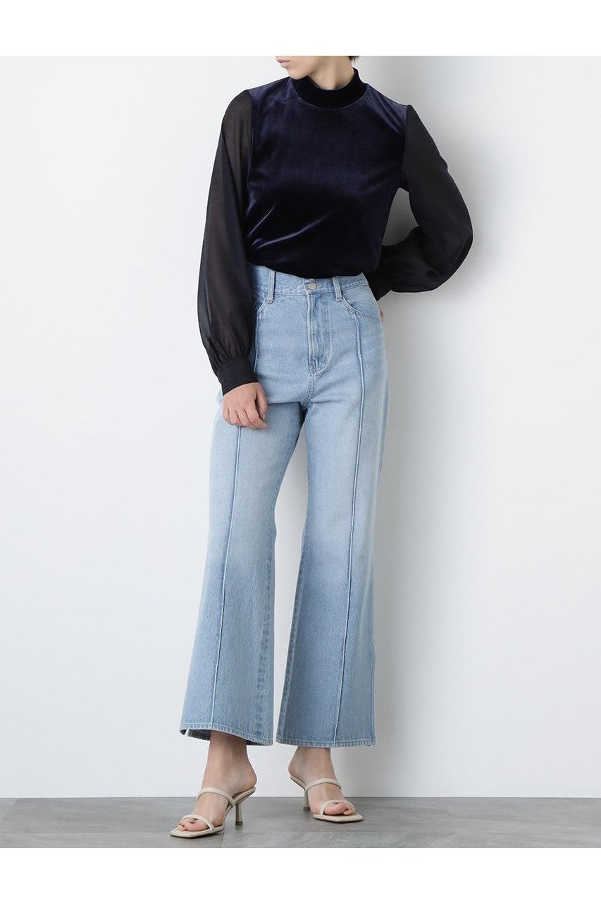 【ヒューエルミュージアム/hueLe Museum】の【STUMBLY】Side Slit Flare Denim インテリア・キッズ・メンズ・レディースファッション・服の通販 founy(ファニー) 　ファッション　Fashion　レディースファッション　Fashion for Women　パンツ　Pants & Trousers　デニムパンツ・ジーンズ・美脚デニム　Denim Jeans & Pants　スタンダード　Standard, Basic　ストレート　Straight, Straight Cut　スリット　Slit, Slit Detail　センター　Center, Center Line　デニム　Denim, Jeans Material　フレア　Flare, Flared　新作・新入荷　New Arrivals / New In　ブルー|ID: prp329100004606158 ipo3291000000032839009