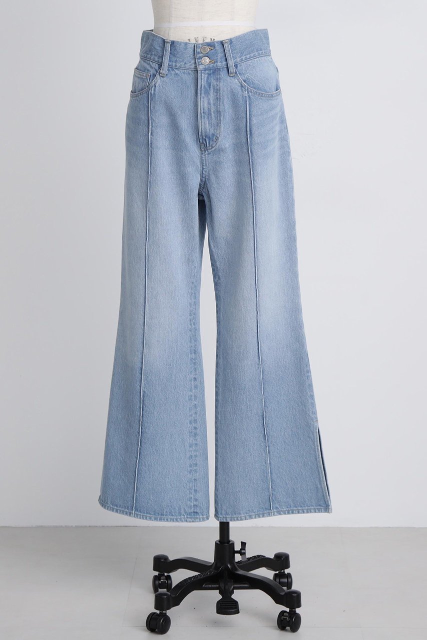【ヒューエルミュージアム/hueLe Museum】の【STUMBLY】Side Slit Flare Denim 人気、トレンドファッション・服の通販 founy(ファニー) 　ファッション　Fashion　レディースファッション　Fashion for Women　パンツ　Pants & Trousers　デニムパンツ・ジーンズ・美脚デニム　Denim Jeans & Pants　スタンダード　Standard, Basic　ストレート　Straight, Straight Cut　スリット　Slit, Slit Detail　センター　Center, Center Line　デニム　Denim, Jeans Material　フレア　Flare, Flared　新作・新入荷　New Arrivals / New In　other-2|ID: prp329100004606158 ipo3291000000032839020