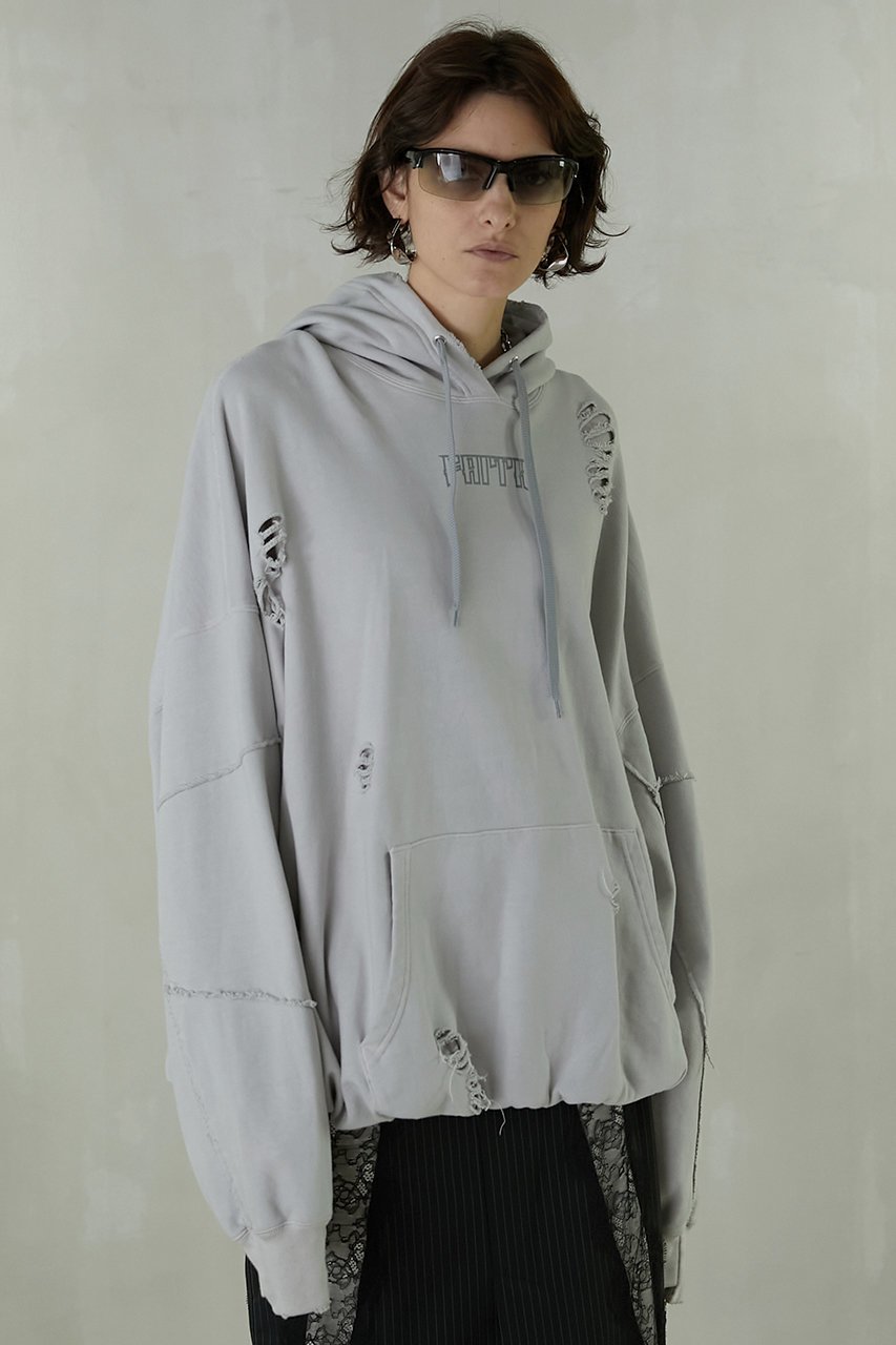 【プランク プロジェクト/PRANK PROJECT】の【UNISEX】FAITHダメージフーディ / FAITH Damaged Hoodie 人気、トレンドファッション・服の通販 founy(ファニー) 　ファッション　Fashion　レディースファッション　Fashion for Women　トップス・カットソー　Cut & Sew Tops　キャミソール&ノースリーブ　Camisoles & Sleeveless Tops　シャツ・ブラウス・オフィスカジュアル　Elegant Blouses & Button-Ups　ロングTシャツ・Tシャツ　Longline T-Shirts & Tees　カットソー・ベーシックTシャツ　Cut-and-Sewn Tops / Stretch Tees & Basics　ユニセックス　Unisex, Genderless　おすすめ　Recommended / Our Picks　キャミソール　Camisole, Spaghetti Strap Top　ジャケット　Jacket, Outerwear　タンク　Tank Top, Sleeveless Top　ダメージ　Distressed, Destroyed　フロント　Front, Front Design　プリント　Print, Printed Pattern　ラバー　Rubber, Rubber Sole　ヴィンテージ　Vintage Style　other-8|ID: prp329100004606163 ipo3291000000032839307