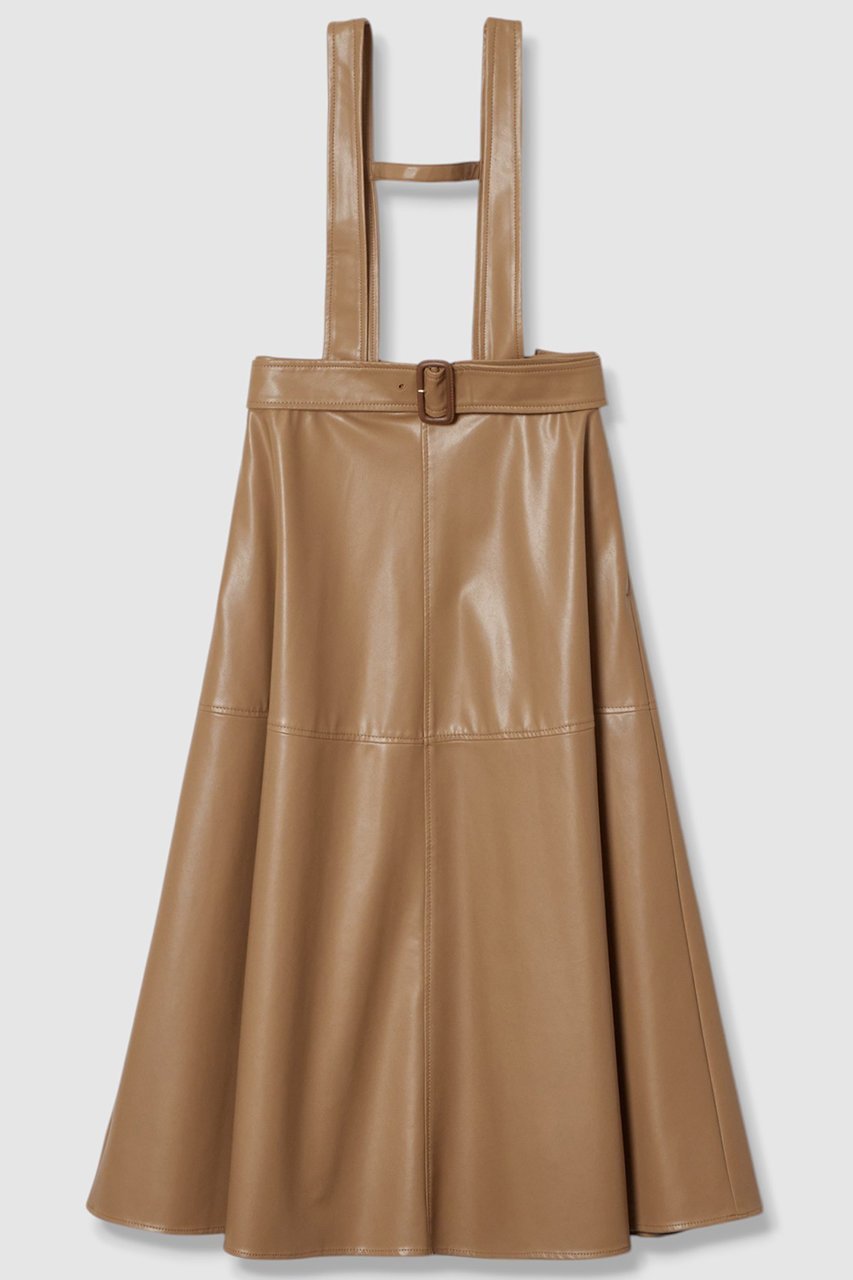 【アナイ/ANAYI】のフェイクレザージャンパー スカート インテリア・キッズ・メンズ・レディースファッション・服の通販 founy(ファニー) ファッション Fashion レディースファッション Fashion for Women スカート Skirts ロングスカート Long Skirts / Maxi & Midi Skirts フェイクレザー Faux Leather, PU Leather フレア Flare, Flared リアル Real, Realistic ロング Long, Long-Length エレガント 上品 Elegant キャメル|ID: prp329100004606170 ipo3291000000032839489