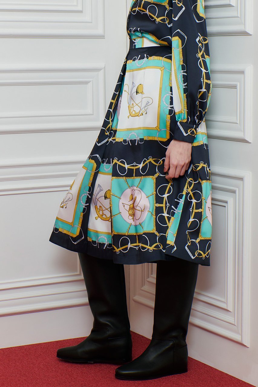 【アルアバイル/allureville】の【Loulou Willoughby】RATTIジョッキープリントスカート 人気、トレンドファッション・服の通販 founy(ファニー) 　ファッション　Fashion　レディースファッション　Fashion for Women　スカート　Skirts　イタリア　Italy　スカーフ　Scarf, Neckwear　セットアップ　Set-Up, Coordinated Outfit　バランス　Balance, Style Balance　フレア　Flare, Flared　プリント　Print, Printed Pattern　モチーフ　Motif, Design Theme　新作・新入荷　New Arrivals / New In　other-4|ID: prp329100004606177 ipo3291000000032839691