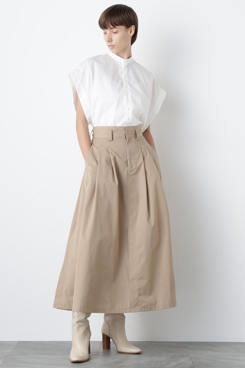 【ヒューエルミュージアム/hueLe Museum】の【STUMBLY】Maxi Flare Chino Skirt インテリア・キッズ・メンズ・レディースファッション・服の通販 founy(ファニー) 　ファッション　Fashion　レディースファッション　Fashion for Women　スカート　Skirts　ロングスカート　Long Skirts / Maxi & Midi Skirts　センター　Center, Center Line　マキシ　Maxi, Full Length　ロング　Long, Long-Length　ベージュ|ID: prp329100004606185 ipo3291000000035964269