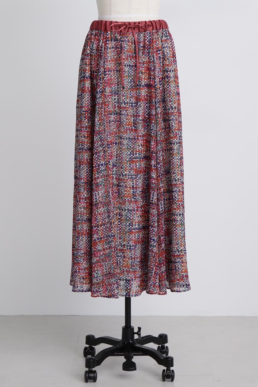【ヒューエルミュージアム/hueLe Museum】の【STUMBLY】Printed Maxi Flare Skirt 人気、トレンドファッション・服の通販 founy(ファニー) 　ファッション　Fashion　レディースファッション　Fashion for Women　スカート　Skirts　ロングスカート　Long Skirts / Maxi & Midi Skirts　おすすめ　Recommended / Our Picks　サテン　Satin, Glossy Fabric　ジャカード／ジャガード　Jacquard, Woven Pattern　セットアップ　Set-Up, Coordinated Outfit　ツイード　Twill, Twill Weave　プリント　Print, Printed Pattern　リボン　Ribbon, Bow　ロング　Long, Long-Length　新作・新入荷　New Arrivals / New In　無地　Plain, Solid Color　other-2|ID: prp329100004606187 ipo3291000000032839973