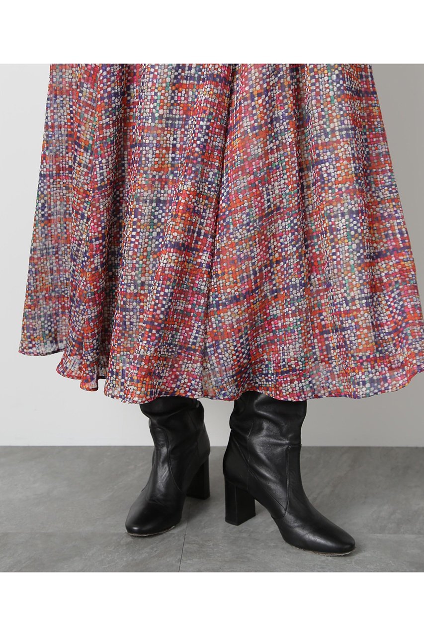 【ヒューエルミュージアム/hueLe Museum】の【STUMBLY】Printed Maxi Flare Skirt 人気、トレンドファッション・服の通販 founy(ファニー) 　ファッション　Fashion　レディースファッション　Fashion for Women　スカート　Skirts　ロングスカート　Long Skirts / Maxi & Midi Skirts　おすすめ　Recommended / Our Picks　サテン　Satin, Glossy Fabric　ジャカード／ジャガード　Jacquard, Woven Pattern　セットアップ　Set-Up, Coordinated Outfit　ツイード　Twill, Twill Weave　プリント　Print, Printed Pattern　リボン　Ribbon, Bow　ロング　Long, Long-Length　新作・新入荷　New Arrivals / New In　無地　Plain, Solid Color　other-7|ID: prp329100004606187 ipo3291000000032840003