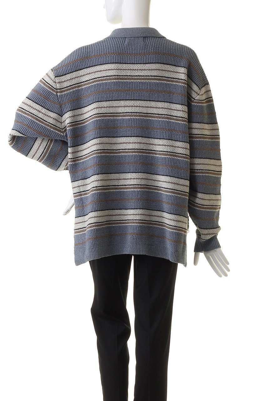 【クラネ/CLANE】のMULTI BORDER KNIT POLO TOPS/トップス 人気、トレンドファッション・服の通販 founy(ファニー) 　ファッション　Fashion　レディースファッション　Fashion for Women　トップス・カットソー　Cut & Sew Tops　ニット　Knit Tops & Sweaters　シャツ・ブラウス・オフィスカジュアル　Elegant Blouses & Button-Ups　ロングTシャツ・Tシャツ　Longline T-Shirts & Tees　カットソー・ベーシックTシャツ　Cut-and-Sewn Tops / Stretch Tees & Basics　スリーブ　Sleeve, Long Sleeve / Short Sleeve　トレンド　Trend, Trending Now　マニッシュ　Mannish, Boyish　ロング　Long, Long-Length　other-4|ID: prp329100004606188 ipo3291000000032839994