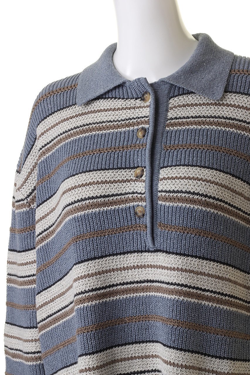 【クラネ/CLANE】のMULTI BORDER KNIT POLO TOPS/トップス 人気、トレンドファッション・服の通販 founy(ファニー) 　ファッション　Fashion　レディースファッション　Fashion for Women　トップス・カットソー　Cut & Sew Tops　ニット　Knit Tops & Sweaters　シャツ・ブラウス・オフィスカジュアル　Elegant Blouses & Button-Ups　ロングTシャツ・Tシャツ　Longline T-Shirts & Tees　カットソー・ベーシックTシャツ　Cut-and-Sewn Tops / Stretch Tees & Basics　スリーブ　Sleeve, Long Sleeve / Short Sleeve　トレンド　Trend, Trending Now　マニッシュ　Mannish, Boyish　ロング　Long, Long-Length　other-5|ID: prp329100004606188 ipo3291000000032840000
