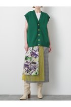 【ヒューエルミュージアム/hueLe Museum】の【STUMBLY】Mix Fabric Combination Skirt グレー|ID:prp329100004606189