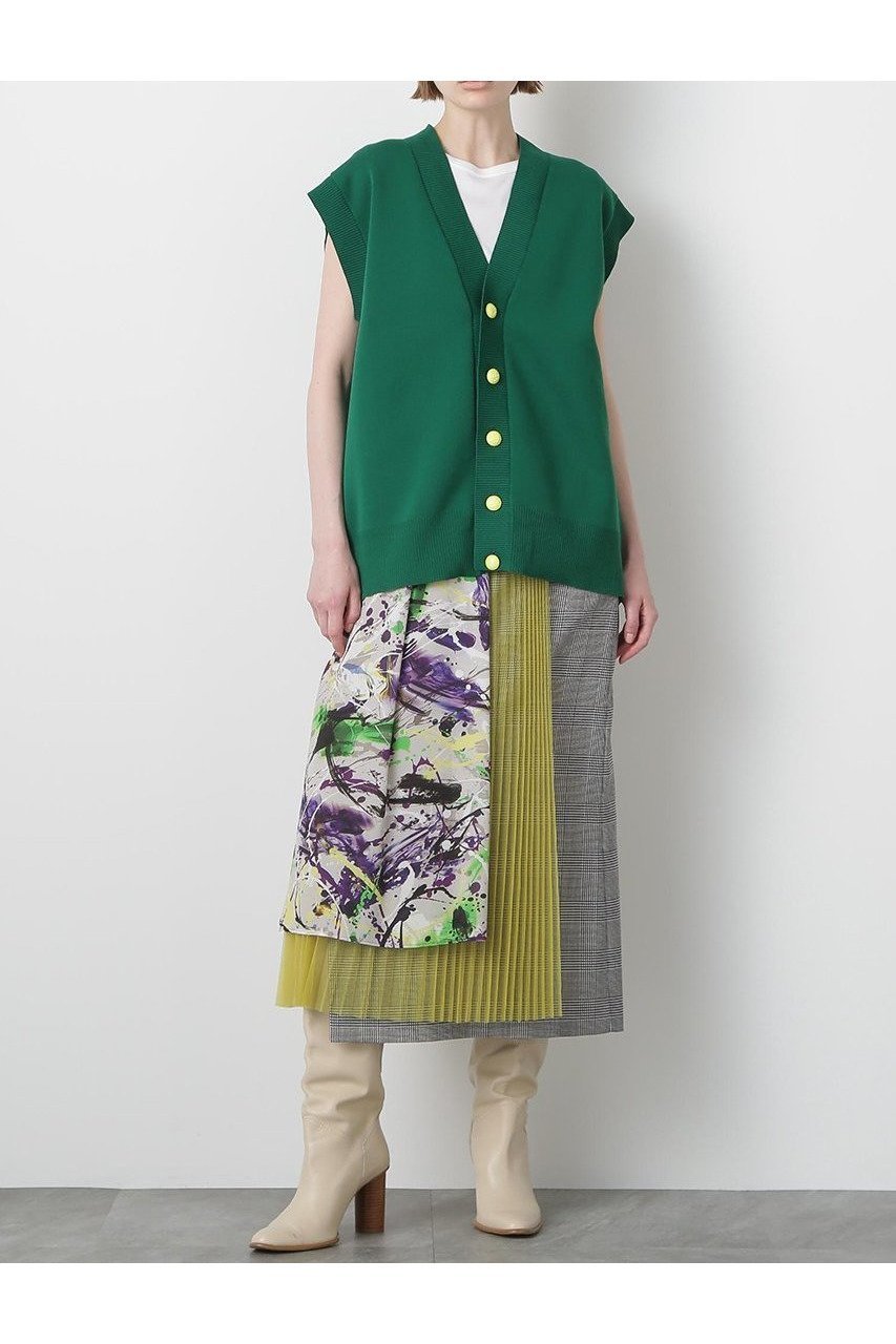 【ヒューエルミュージアム/hueLe Museum】の【STUMBLY】Mix Fabric Combination Skirt インテリア・キッズ・メンズ・レディースファッション・服の通販 founy(ファニー) 　ファッション　Fashion　レディースファッション　Fashion for Women　スカート　Skirts　ロングスカート　Long Skirts / Maxi & Midi Skirts　スタンダード　Standard, Basic　ドット　Polka Dot, Dot Pattern　プリント　Print, Printed Pattern　マニッシュ　Mannish, Boyish　ロング　Long, Long-Length　新作・新入荷　New Arrivals / New In　グレー|ID: prp329100004606189 ipo3291000000032840032