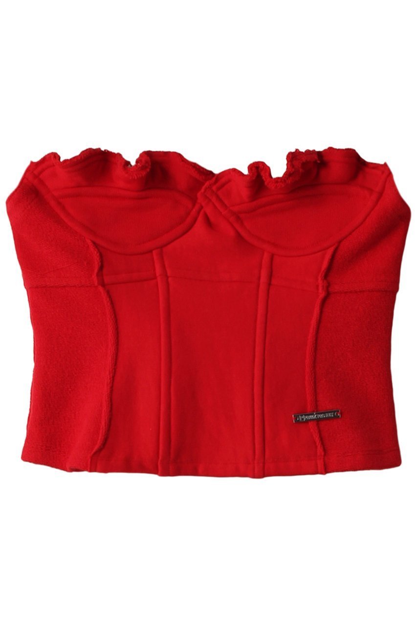 【プランク プロジェクト/PRANK PROJECT】のフリルスウェットビスチェ / Ruffle Sweatshirt Bustier インテリア・キッズ・メンズ・レディースファッション・服の通販 founy(ファニー) 　ファッション　Fashion　レディースファッション　Fashion for Women　トップス・カットソー　Cut & Sew Tops　シャツ・ブラウス・オフィスカジュアル　Elegant Blouses & Button-Ups　レディースパーカー・カジュアルフーディー　Casual Hoodies & Sweatshirts　ロングTシャツ・Tシャツ　Longline T-Shirts & Tees　スウェット・クルーネックトップス　Sweatshirts & Crewnecks / Relaxed Fit Sweat Tops　カットソー・ベーシックTシャツ　Cut-and-Sewn Tops / Stretch Tees & Basics　ビスチェ　Bustiers & Corset Tops / Layered Bustier Style　おすすめ　Recommended / Our Picks　ビスチェ　Bustier, Corset Top　フリル　Frill, Ruffle　ワイヤー　Wire, Wired Bra　RED(レッド)|ID: prp329100004606190 ipo3291000000032840077