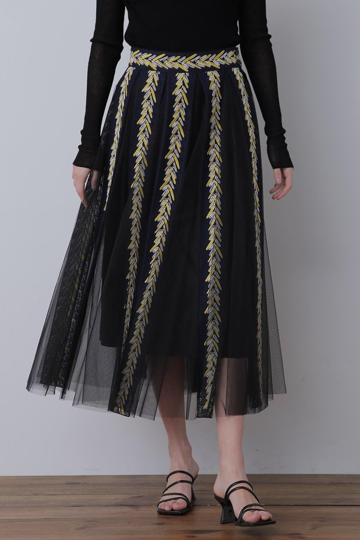 【ヒューエルミュージアム/hueLe Museum】の【STUMBLY】 Lace Tulle Combi Skirt インテリア・キッズ・メンズ・レディースファッション・服の通販 founy(ファニー) https://founy.com/ ファッション Fashion レディースファッション Fashion for Women スカート Skirts ロングスカート Long Skirts / Maxi & Midi Skirts シアー Sheer, See-Through チュール Tulip, Tulip Motif デニム Denim, Jeans Material リボン Ribbon, Bow レギンス Leggings, Stretch Pants レース Lace, Lace Fabric ロング Long, Long-Length |ID: prp329100004606202 ipo3291000000032840464