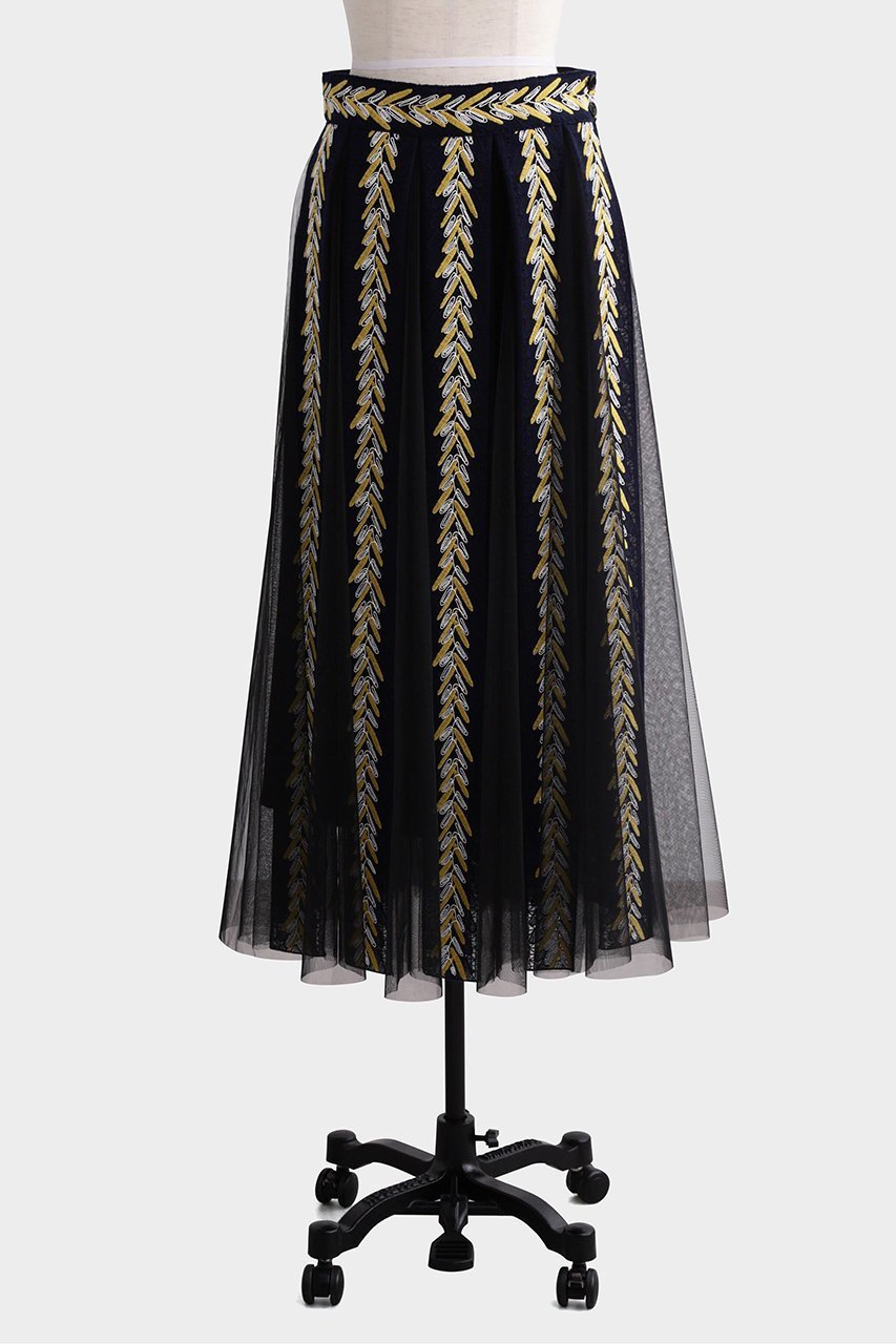 【ヒューエルミュージアム/hueLe Museum】の【STUMBLY】 Lace Tulle Combi Skirt 人気、トレンドファッション・服の通販 founy(ファニー) 　ファッション　Fashion　レディースファッション　Fashion for Women　スカート　Skirts　ロングスカート　Long Skirts / Maxi & Midi Skirts　シアー　Sheer, See-Through　チュール　Tulip, Tulip Motif　デニム　Denim, Jeans Material　リボン　Ribbon, Bow　レギンス　Leggings, Stretch Pants　レース　Lace, Lace Fabric　ロング　Long, Long-Length　other-2|ID: prp329100004606202 ipo3291000000032840476