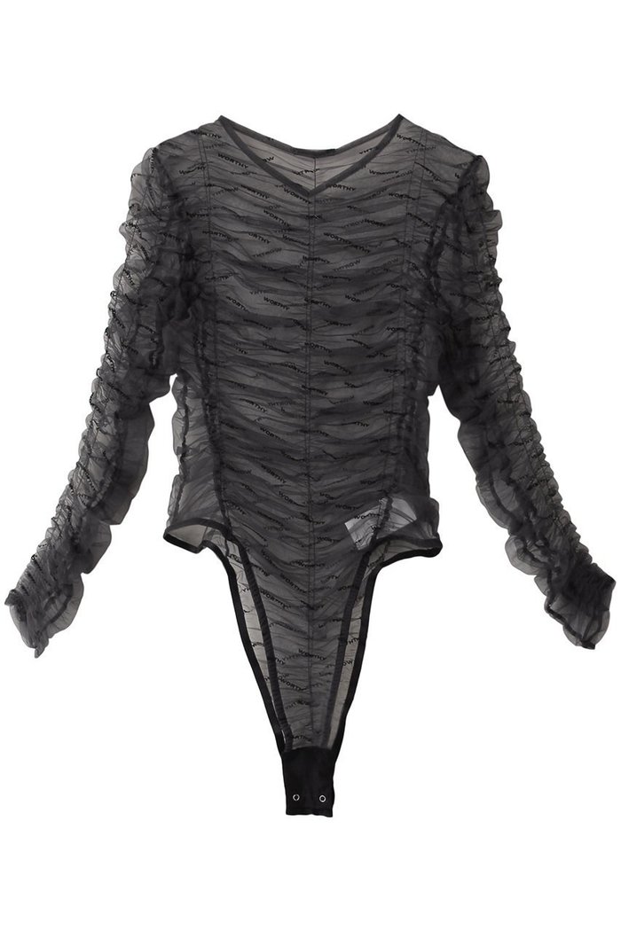 【プランク プロジェクト/PRANK PROJECT】のフロッキーロゴチュールボディスーツ / Flocky Logo Tulle Bodysuit インテリア・キッズ・メンズ・レディースファッション・服の通販 founy(ファニー) https://founy.com/ ファッション Fashion レディースファッション Fashion for Women トップス・カットソー Cut & Sew Tops キャミソール&ノースリーブ Camisoles & Sleeveless Tops シャツ・ブラウス・オフィスカジュアル Elegant Blouses & Button-Ups ロングTシャツ・Tシャツ Longline T-Shirts & Tees カットソー・ベーシックTシャツ Cut-and-Sewn Tops / Stretch Tees & Basics おすすめ Recommended / Our Picks インナー Innerwear キャミソール Camisole, Spaghetti Strap Top ギャザー Gathered, Ruffled シアー Sheer, See-Through シャーリング Shirring, Ruched スーツ Suit, Formalwear セットアップ Set-Up, Coordinated Outfit タンク Tank Top, Sleeveless Top プリント Print, Printed Pattern |ID: prp329100004606203 ipo3291000000032840499