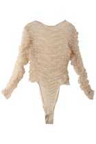 【プランク プロジェクト/PRANK PROJECT】のフロッキーロゴチュールボディスーツ / Flocky Logo Tulle Bodysuit BGE(ベージュ)|ID: prp329100004606203 ipo3291000000032840516