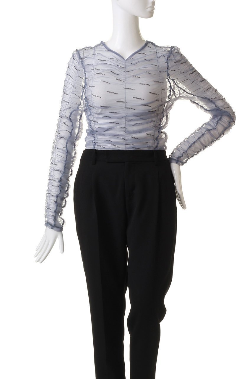 【プランク プロジェクト/PRANK PROJECT】のフロッキーロゴチュールボディスーツ / Flocky Logo Tulle Bodysuit 人気、トレンドファッション・服の通販 founy(ファニー) 　ファッション　Fashion　レディースファッション　Fashion for Women　トップス・カットソー　Cut & Sew Tops　キャミソール&ノースリーブ　Camisoles & Sleeveless Tops　シャツ・ブラウス・オフィスカジュアル　Elegant Blouses & Button-Ups　ロングTシャツ・Tシャツ　Longline T-Shirts & Tees　カットソー・ベーシックTシャツ　Cut-and-Sewn Tops / Stretch Tees & Basics　おすすめ　Recommended / Our Picks　インナー　Innerwear　キャミソール　Camisole, Spaghetti Strap Top　ギャザー　Gathered, Ruffled　シアー　Sheer, See-Through　シャーリング　Shirring, Ruched　スーツ　Suit, Formalwear　セットアップ　Set-Up, Coordinated Outfit　タンク　Tank Top, Sleeveless Top　プリント　Print, Printed Pattern　other-2|ID: prp329100004606203 ipo3291000000032840522