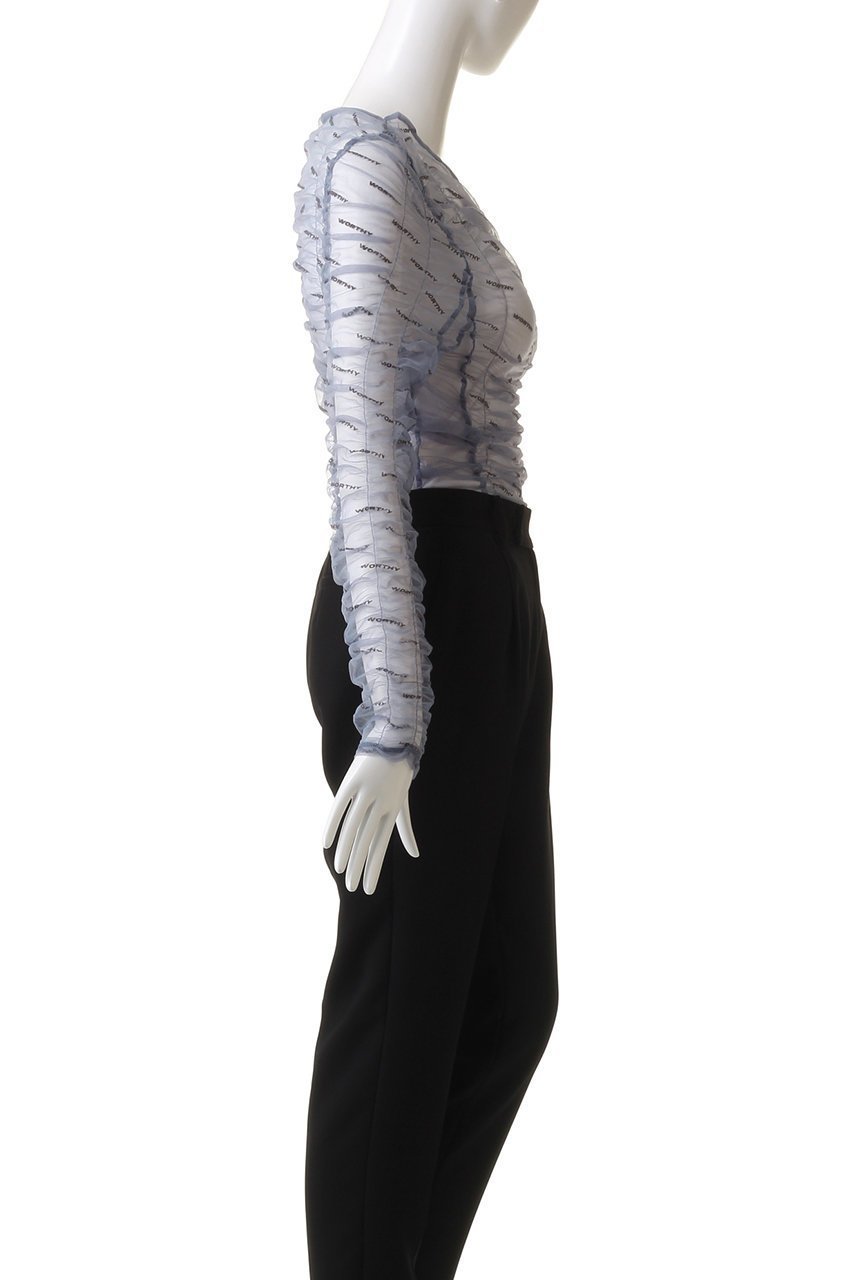 【プランク プロジェクト/PRANK PROJECT】のフロッキーロゴチュールボディスーツ / Flocky Logo Tulle Bodysuit 人気、トレンドファッション・服の通販 founy(ファニー) 　ファッション　Fashion　レディースファッション　Fashion for Women　トップス・カットソー　Cut & Sew Tops　キャミソール&ノースリーブ　Camisoles & Sleeveless Tops　シャツ・ブラウス・オフィスカジュアル　Elegant Blouses & Button-Ups　ロングTシャツ・Tシャツ　Longline T-Shirts & Tees　カットソー・ベーシックTシャツ　Cut-and-Sewn Tops / Stretch Tees & Basics　おすすめ　Recommended / Our Picks　インナー　Innerwear　キャミソール　Camisole, Spaghetti Strap Top　ギャザー　Gathered, Ruffled　シアー　Sheer, See-Through　シャーリング　Shirring, Ruched　スーツ　Suit, Formalwear　セットアップ　Set-Up, Coordinated Outfit　タンク　Tank Top, Sleeveless Top　プリント　Print, Printed Pattern　other-3|ID: prp329100004606203 ipo3291000000032840529