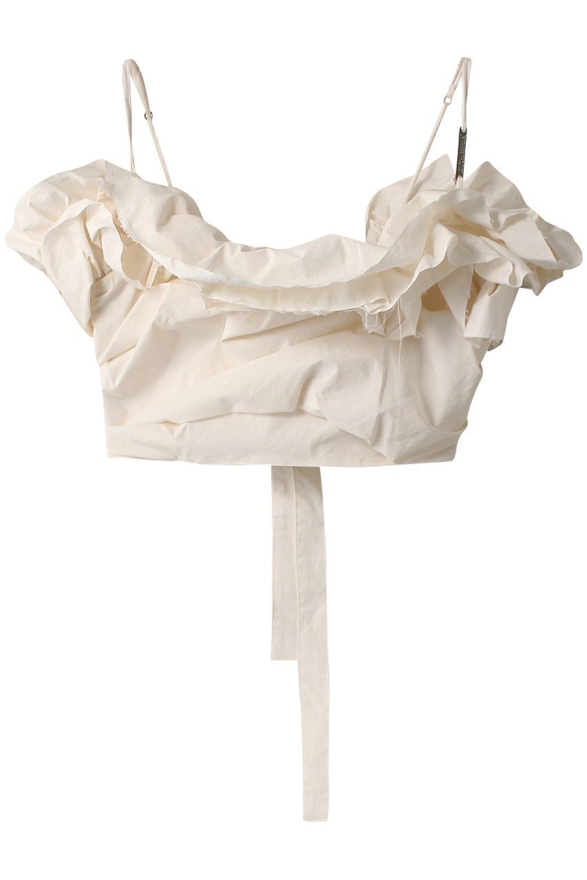 【プランク プロジェクト/PRANK PROJECT】のカットオフフリルトップ / Cut-off Ruffled Top インテリア・キッズ・メンズ・レディースファッション・服の通販 founy(ファニー) 　ファッション　Fashion　レディースファッション　Fashion for Women　トップス・カットソー　Cut & Sew Tops　キャミソール&ノースリーブ　Camisoles & Sleeveless Tops　シャツ・ブラウス・オフィスカジュアル　Elegant Blouses & Button-Ups　ロングTシャツ・Tシャツ　Longline T-Shirts & Tees　カットソー・ベーシックTシャツ　Cut-and-Sewn Tops / Stretch Tees & Basics　キャミソール　Camisole, Spaghetti Strap Top　タフタ　Taffeta, Structured Fabric　タンク　Tank Top, Sleeveless Top　フリル　Frill, Ruffle　ランダム　Random, Irregular　リップ　Lip, Lip Motif　リネン　Linen, Linen Fabric　ワッシャー　Washer, Crinkled Finish　夏　Summer　エレガント 上品　Elegant　WHT(ホワイト)|ID: prp329100004606205 ipo3291000000032840577