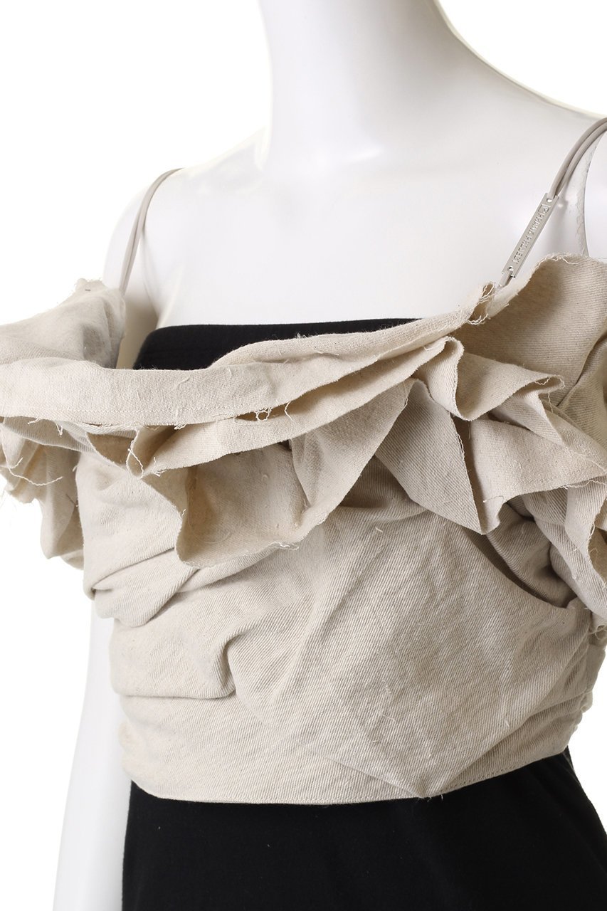 【プランク プロジェクト/PRANK PROJECT】のカットオフフリルトップ / Cut-off Ruffled Top 人気、トレンドファッション・服の通販 founy(ファニー) 　ファッション　Fashion　レディースファッション　Fashion for Women　トップス・カットソー　Cut & Sew Tops　キャミソール&ノースリーブ　Camisoles & Sleeveless Tops　シャツ・ブラウス・オフィスカジュアル　Elegant Blouses & Button-Ups　ロングTシャツ・Tシャツ　Longline T-Shirts & Tees　カットソー・ベーシックTシャツ　Cut-and-Sewn Tops / Stretch Tees & Basics　キャミソール　Camisole, Spaghetti Strap Top　タフタ　Taffeta, Structured Fabric　タンク　Tank Top, Sleeveless Top　フリル　Frill, Ruffle　ランダム　Random, Irregular　リップ　Lip, Lip Motif　リネン　Linen, Linen Fabric　ワッシャー　Washer, Crinkled Finish　夏　Summer　エレガント 上品　Elegant　other-5|ID: prp329100004606205 ipo3291000000032840608