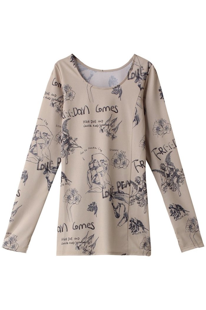 【メゾンスペシャル/MAISON SPECIAL】のHand Illustration Printed Tops/ハンドイラストプリントトップス インテリア・キッズ・メンズ・レディースファッション・服の通販 founy(ファニー) https://founy.com/ ファッション Fashion レディースファッション Fashion for Women トップス・カットソー Cut & Sew Tops シャツ・ブラウス・オフィスカジュアル Elegant Blouses & Button-Ups ロングTシャツ・Tシャツ Longline T-Shirts & Tees カットソー・ベーシックTシャツ Cut-and-Sewn Tops / Stretch Tees & Basics ストレッチ Stretch, Stretchy Fabric スリーブ Sleeve, Long Sleeve / Short Sleeve ロング Long, Long-Length 羽織 Haori, Light Jacket |ID: prp329100004606211 ipo3291000000032841092