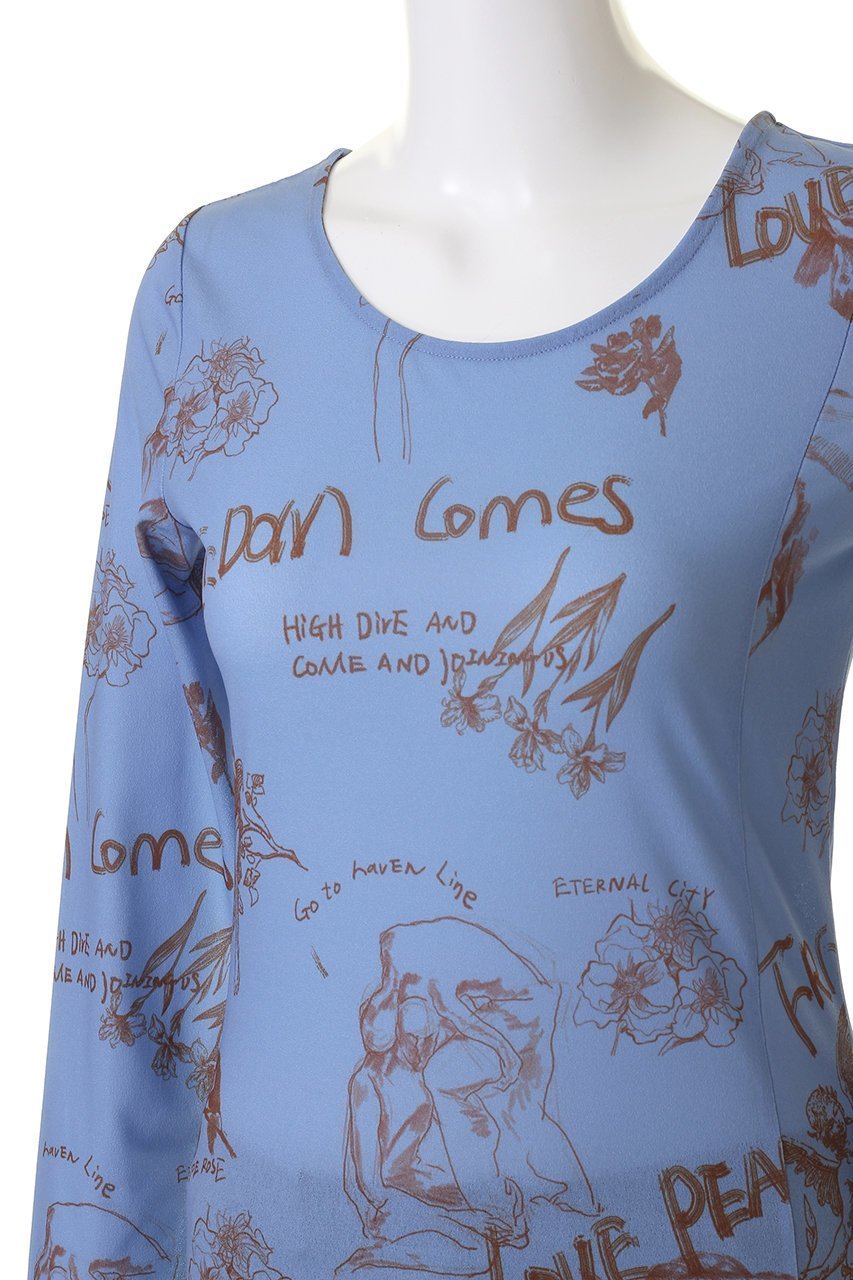 【メゾンスペシャル/MAISON SPECIAL】のHand Illustration Printed Tops/ハンドイラストプリントトップス 人気、トレンドファッション・服の通販 founy(ファニー) 　ファッション　Fashion　レディースファッション　Fashion for Women　トップス・カットソー　Cut & Sew Tops　シャツ・ブラウス・オフィスカジュアル　Elegant Blouses & Button-Ups　ロングTシャツ・Tシャツ　Longline T-Shirts & Tees　カットソー・ベーシックTシャツ　Cut-and-Sewn Tops / Stretch Tees & Basics　ストレッチ　Stretch, Stretchy Fabric　スリーブ　Sleeve, Long Sleeve / Short Sleeve　ロング　Long, Long-Length　羽織　Haori, Light Jacket　other-5|ID: prp329100004606211 ipo3291000000032841131