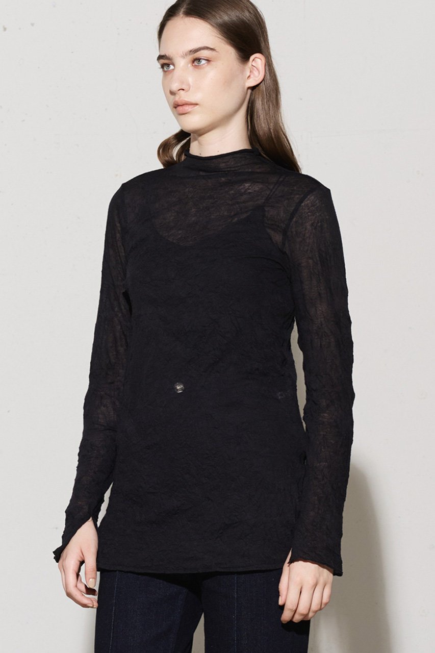 【ミディウミソリッド/MIDIUMISOLID】のsheer high neck inner インナー 人気、トレンドファッション・服の通販 founy(ファニー) 　ファッション　Fashion　レディースファッション　Fashion for Women　トップス・カットソー　Cut & Sew Tops　シャツ・ブラウス・オフィスカジュアル　Elegant Blouses & Button-Ups　ロングTシャツ・Tシャツ　Longline T-Shirts & Tees　カットソー・ベーシックTシャツ　Cut-and-Sewn Tops / Stretch Tees & Basics　インナー　Innerwear　キャミ　Camisole, Cami Top　スリット　Slit, Slit Detail　スリーブ　Sleeve, Long Sleeve / Short Sleeve　ビスチェ　Bustier, Corset Top　ロング　Long, Long-Length　人気　Popular, Best Seller　A/W・秋冬　Autumn/Winter　other-7|ID: prp329100004606216 ipo3291000000032841998