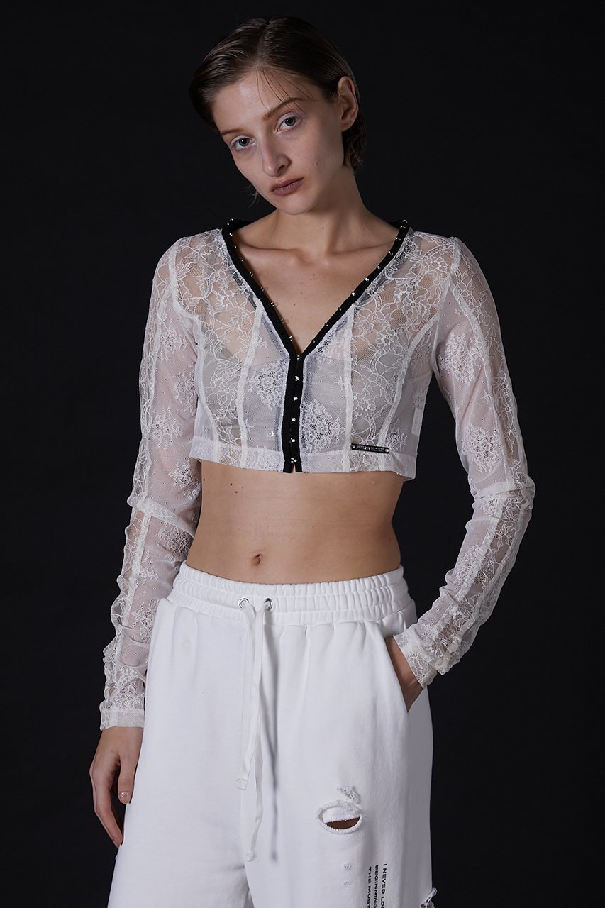 【プランク プロジェクト/PRANK PROJECT】のレースフックショートカーディガン / Lace Hook Short Cardigan 人気、トレンドファッション・服の通販 founy(ファニー) 　ファッション　Fashion　レディースファッション　Fashion for Women　トップス・カットソー　Cut & Sew Tops　カーディガン・羽織り　Layered Style Cardigans　シャツ・ブラウス・オフィスカジュアル　Elegant Blouses & Button-Ups　ロングTシャツ・Tシャツ　Longline T-Shirts & Tees　カットソー・ベーシックTシャツ　Cut-and-Sewn Tops / Stretch Tees & Basics　おすすめ　Recommended / Our Picks　カーディガン　Cardigan, Knitwear　ショート　Short, Short Length　フロント　Front, Front Design　ラッセル　Raschel, Raschel Lace　ランジェリー　Lingerie, Intimate Wear　レーシー　Lacy, Lace-Like　レース　Lace, Lace Fabric　夏　Summer　other-7|ID: prp329100004606218 ipo3291000000032842422