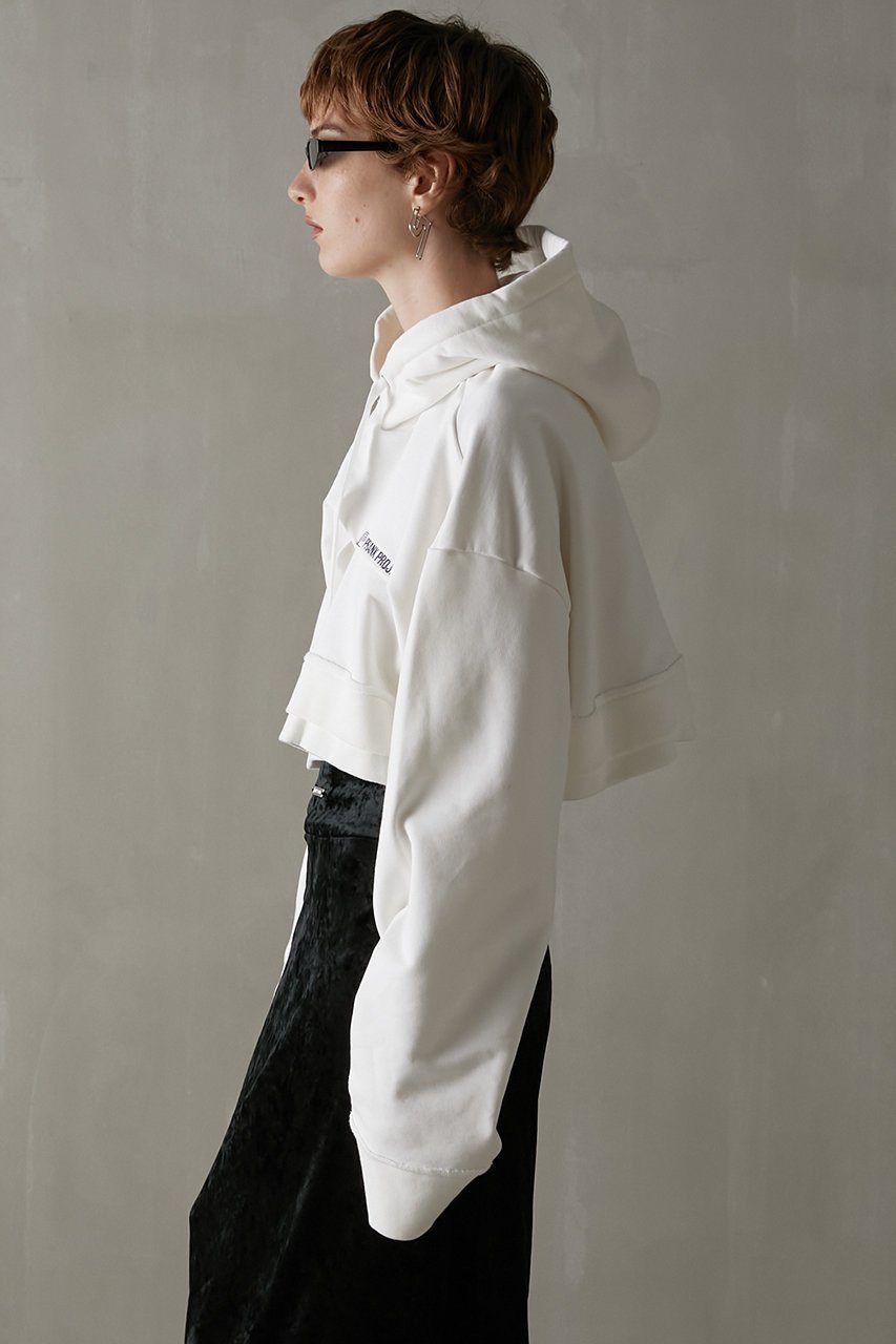 【プランク プロジェクト/PRANK PROJECT】のクロップドフーディ/Cropped Hoodie 人気、トレンドファッション・服の通販 founy(ファニー) 　ファッション　Fashion　レディースファッション　Fashion for Women　トップス・カットソー　Cut & Sew Tops　シャツ・ブラウス・オフィスカジュアル　Elegant Blouses & Button-Ups　レディースパーカー・カジュアルフーディー　Casual Hoodies & Sweatshirts　ロングTシャツ・Tシャツ　Longline T-Shirts & Tees　スウェット・クルーネックトップス　Sweatshirts & Crewnecks / Relaxed Fit Sweat Tops　カットソー・ベーシックTシャツ　Cut-and-Sewn Tops / Stretch Tees & Basics　アシンメトリー　Asymmetrical Style　クロップド　Cropped, Short Length　バランス　Balance, Style Balance　フォルム　Silhouette, Form　other-7|ID: prp329100004606220 ipo3291000000032842687
