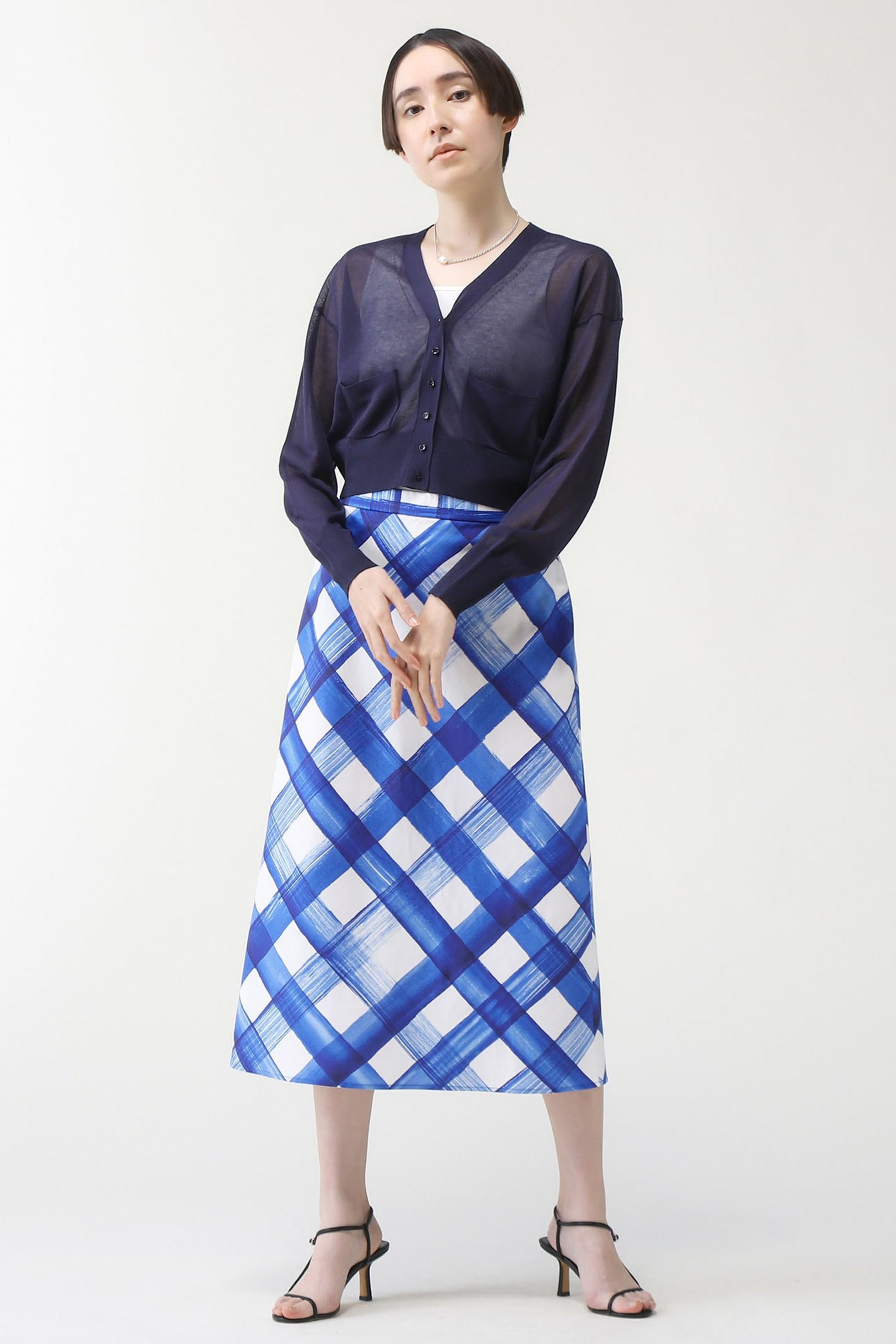 【マルティニーク/martinique】のBRUSH CHECKバイアススカート 人気、トレンドファッション・服の通販 founy(ファニー) 　ファッション　Fashion　レディースファッション　Fashion for Women　スカート　Skirts　ロングスカート　Long Skirts / Maxi & Midi Skirts　サテン　Satin, Glossy Fabric　チェック　Check, Plaid, Tartan　ドレープ　Drape, Draping Fabric　バイアス　Bias, Diagonal Cut　プリント　Print, Printed Pattern　ロング　Long, Long-Length　other-5|ID: prp329100004606234 ipo3291000000032843864