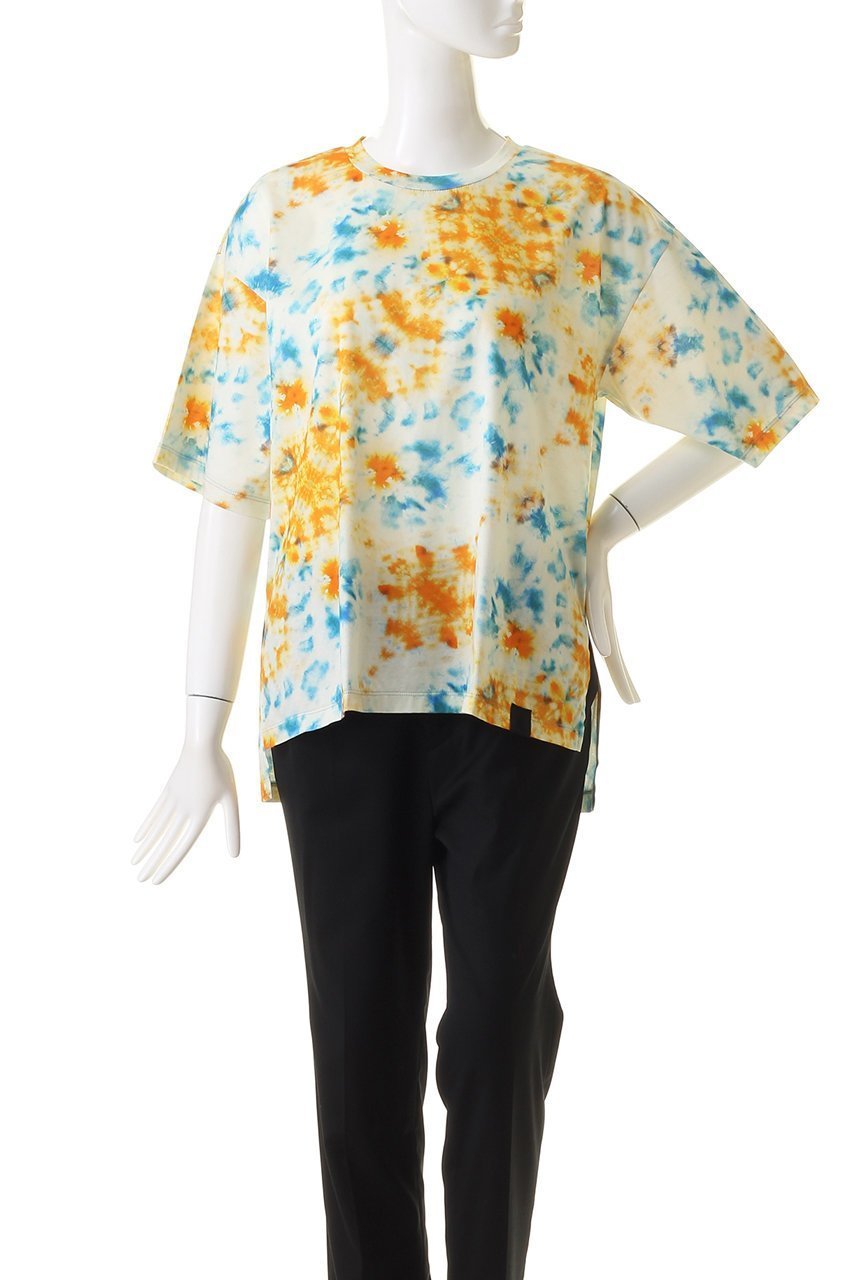 【ランバン オン ブルー/LANVIN en Bleu】のKaleidoscopeプリントTシャツ 人気、トレンドファッション・服の通販 founy(ファニー) 　ファッション　Fashion　レディースファッション　Fashion for Women　トップス・カットソー　Cut & Sew Tops　シャツ・ブラウス・オフィスカジュアル　Elegant Blouses & Button-Ups　ロングTシャツ・Tシャツ　Longline T-Shirts & Tees　カットソー・ベーシックTシャツ　Cut-and-Sewn Tops / Stretch Tees & Basics　ショート　Short, Short Length　シンプル　Simple, Minimal　スリット　Slit, Slit Detail　スリーブ　Sleeve, Long Sleeve / Short Sleeve　プリント　Print, Printed Pattern　other-2|ID: prp329100004606237 ipo3291000000032844625