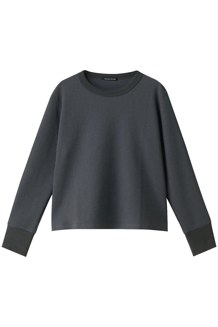 【ミズイロ インド/mizuiro ind】のwaffle crew neck T Tシャツ インテリア・キッズ・メンズ・レディースファッション・服の通販 founy(ファニー) 　ファッション　Fashion　レディースファッション　Fashion for Women　トップス・カットソー　Cut & Sew Tops　シャツ・ブラウス・オフィスカジュアル　Elegant Blouses & Button-Ups　ロングTシャツ・Tシャツ　Longline T-Shirts & Tees　カットソー・ベーシックTシャツ　Cut-and-Sewn Tops / Stretch Tees & Basics　インナー　Innerwear　シンプル　Simple, Minimal　スリーブ　Sleeve, Long Sleeve / Short Sleeve　ベーシック　Basic, Essential　ロング　Long, Long-Length　ワッフル　Waffle, Waffle Knit　gray|ID: prp329100004606241 ipo3291000000032845238