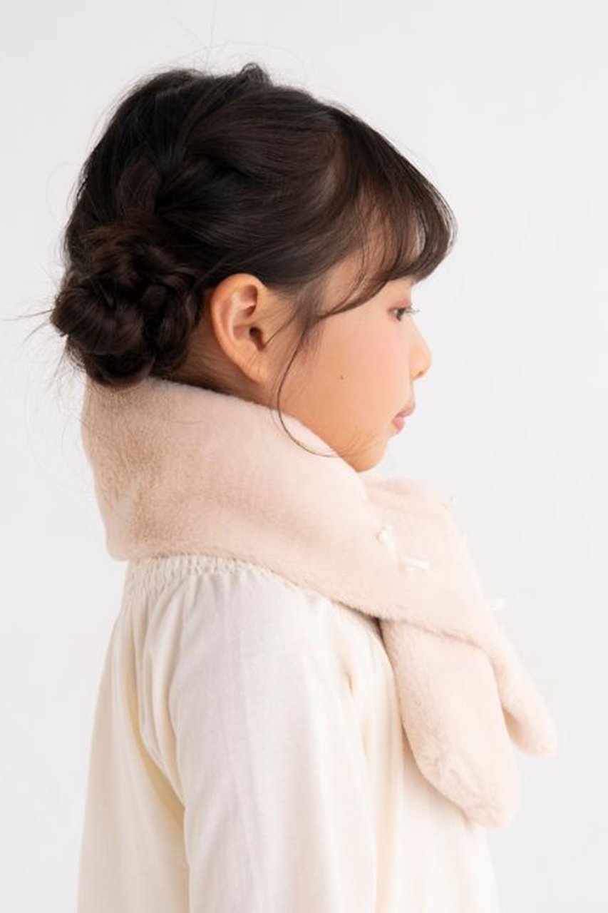 【ポプキンズ/POMPKINS / KIDS】の【KIDS】サテンリボンファーマフラー 人気、トレンドファッション・服の通販 founy(ファニー) 　ファッション　Fashion　キッズファッション　Fashion for Kids　サテン　Satin, Glossy Fabric　フェイクファー　Faux Fur, Imitation Fur　マフラー　Scarf, Muffler　リボン　Ribbon, Bow　エレガント 上品　Elegant　冬　Winter / This Winter　other-7|ID: prp329100004606250 ipo3291000000032847189