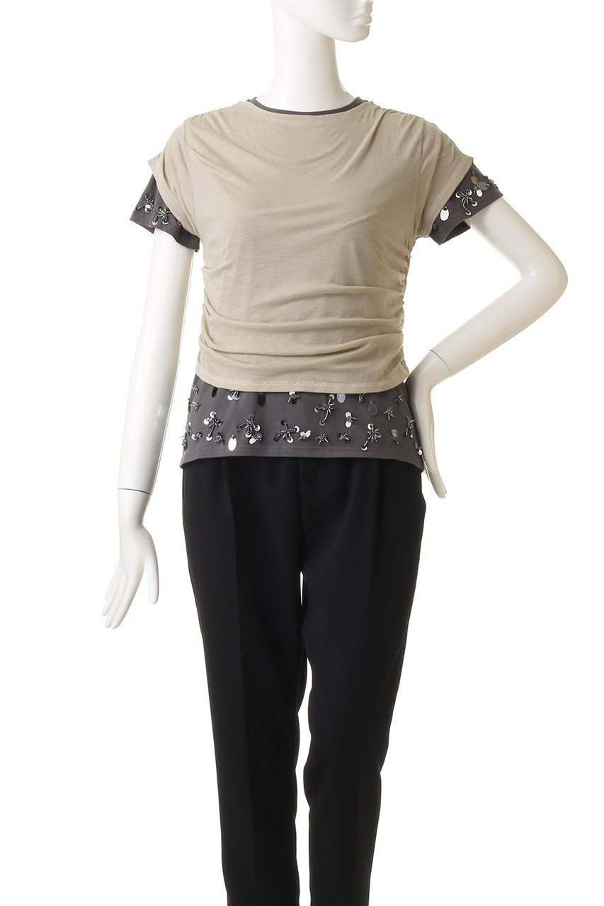 【プランク プロジェクト/PRANK PROJECT】のレイヤードビジューTEE / Layered Bijou TEE 人気、トレンドファッション・服の通販 founy(ファニー) 　ファッション　Fashion　レディースファッション　Fashion for Women　トップス・カットソー　Cut & Sew Tops　シャツ・ブラウス・オフィスカジュアル　Elegant Blouses & Button-Ups　ロングTシャツ・Tシャツ　Longline T-Shirts & Tees　カットソー・ベーシックTシャツ　Cut-and-Sewn Tops / Stretch Tees & Basics　おすすめ　Recommended / Our Picks　ショート　Short, Short Length　スリーブ　Sleeve, Long Sleeve / Short Sleeve　ダウン　Down, Puffer　ビジュー　Bijou, Jewel-like Accent　フィット　Fit, Slim Fit　レギュラー　Regular, Standard Fit　other-2|ID: prp329100004606251 ipo3291000000032847193