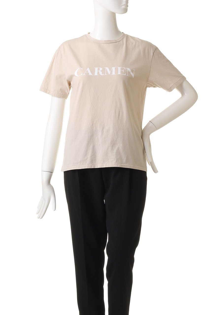 【マルティニーク/martinique】のCARMENロゴTee 人気、トレンドファッション・服の通販 founy(ファニー) 　ファッション　Fashion　レディースファッション　Fashion for Women　トップス・カットソー　Cut & Sew Tops　シャツ・ブラウス・オフィスカジュアル　Elegant Blouses & Button-Ups　ロングTシャツ・Tシャツ　Longline T-Shirts & Tees　カットソー・ベーシックTシャツ　Cut-and-Sewn Tops / Stretch Tees & Basics　ショート　Short, Short Length　スリーブ　Sleeve, Long Sleeve / Short Sleeve　フランス　France, French　other-2|ID: prp329100004606283 ipo3291000000032849765