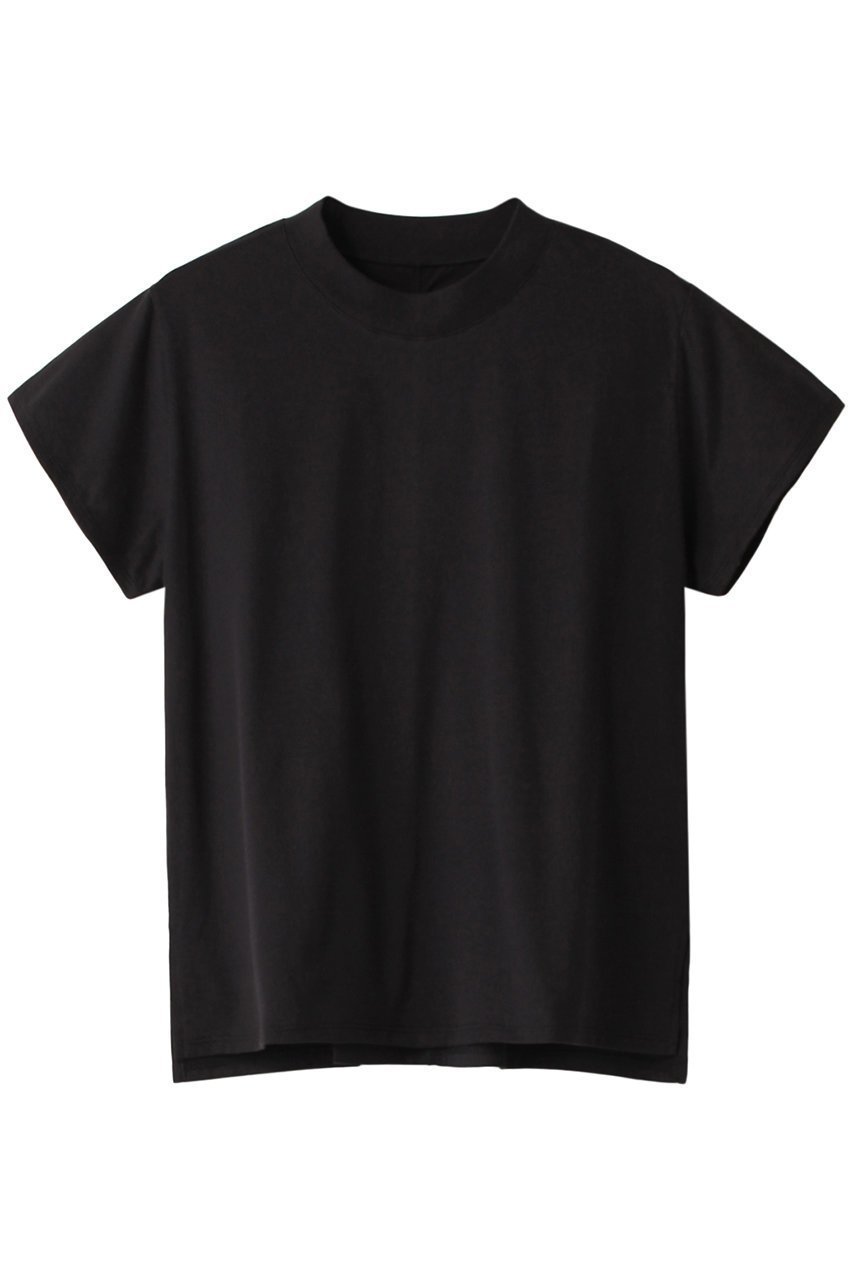 【スリー ドッツ/three dots】のサンデッドジャージー ミニTシャツ インテリア・キッズ・メンズ・レディースファッション・服の通販 founy(ファニー) 　ファッション　Fashion　レディースファッション　Fashion for Women　トップス・カットソー　Cut & Sew Tops　シャツ・ブラウス・オフィスカジュアル　Elegant Blouses & Button-Ups　ロングTシャツ・Tシャツ　Longline T-Shirts & Tees　カットソー・ベーシックTシャツ　Cut-and-Sewn Tops / Stretch Tees & Basics　コンパクト　Compact, Small Size　ショート　Short, Short Length　シンプル　Simple, Minimal　スリーブ　Sleeve, Long Sleeve / Short Sleeve　トレンド　Trend, Trending Now　半袖　Short Sleeve, Half Sleeve　無地　Plain, Solid Color　ブラック|ID: prp329100004606291 ipo3291000000032850335