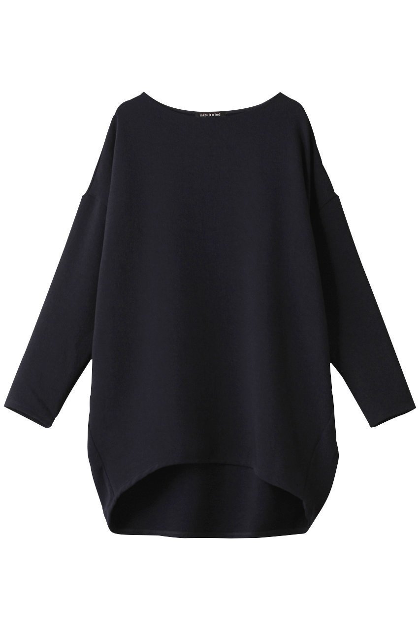 【ミズイロ インド/mizuiro ind】のboat neck cocoon P/O プルオーバー インテリア・キッズ・メンズ・レディースファッション・服の通販 founy(ファニー) 　ファッション　Fashion　レディースファッション　Fashion for Women　トップス・カットソー　Cut & Sew Tops　シャツ・ブラウス・オフィスカジュアル　Elegant Blouses & Button-Ups　ロングTシャツ・Tシャツ　Longline T-Shirts & Tees　カジュアルプルオーバー・ニットトップス　Pullovers & Knit Tops / Casual Pullovers　カットソー・ベーシックTシャツ　Cut-and-Sewn Tops / Stretch Tees & Basics　ショート　Short, Short Length　シンプル　Simple, Minimal　スリーブ　Sleeve, Long Sleeve / Short Sleeve　ネイビー|ID: prp329100004606349 ipo3291000000032854719