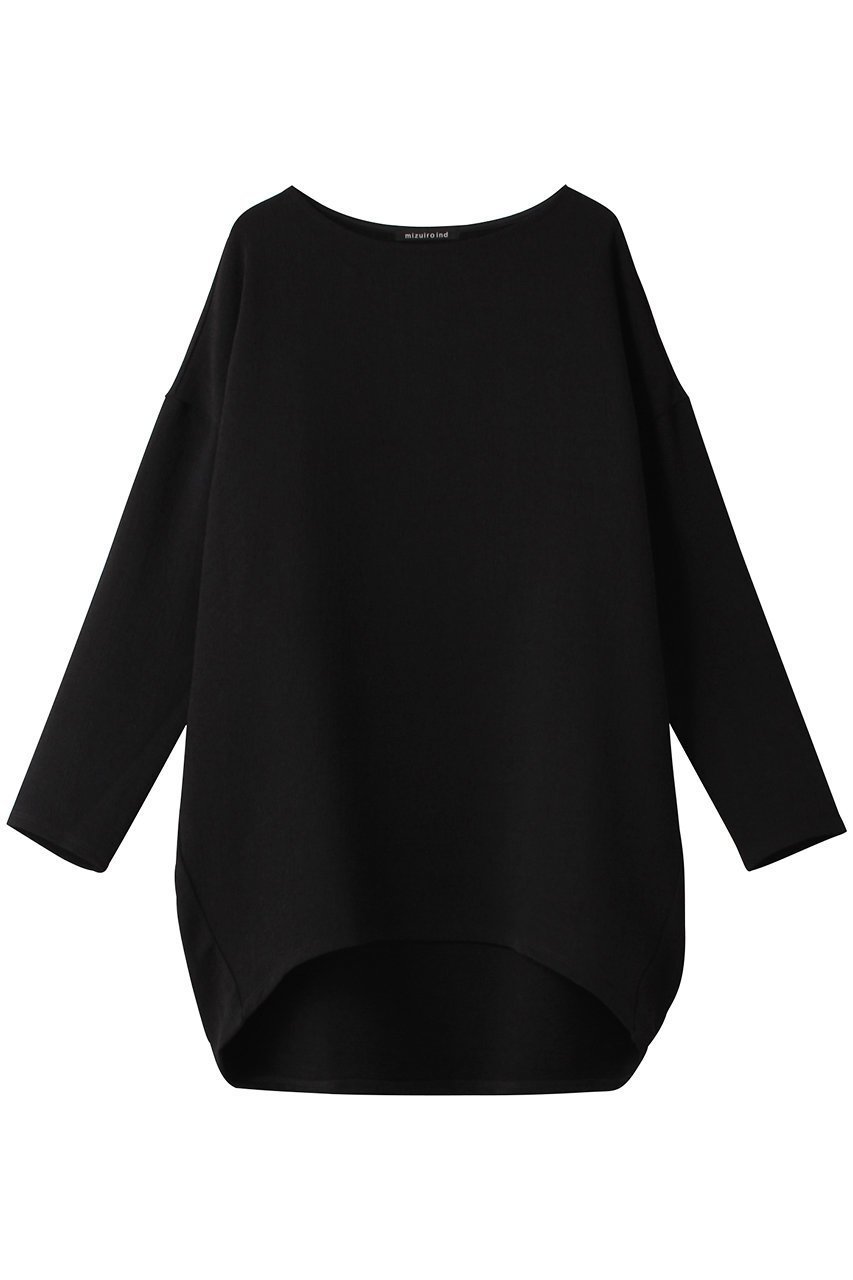 【ミズイロ インド/mizuiro ind】のboat neck cocoon P/O プルオーバー インテリア・キッズ・メンズ・レディースファッション・服の通販 founy(ファニー) 　ファッション　Fashion　レディースファッション　Fashion for Women　トップス・カットソー　Cut & Sew Tops　シャツ・ブラウス・オフィスカジュアル　Elegant Blouses & Button-Ups　ロングTシャツ・Tシャツ　Longline T-Shirts & Tees　カジュアルプルオーバー・ニットトップス　Pullovers & Knit Tops / Casual Pullovers　カットソー・ベーシックTシャツ　Cut-and-Sewn Tops / Stretch Tees & Basics　ショート　Short, Short Length　シンプル　Simple, Minimal　スリーブ　Sleeve, Long Sleeve / Short Sleeve　ブラック|ID: prp329100004606349 ipo3291000000032854725