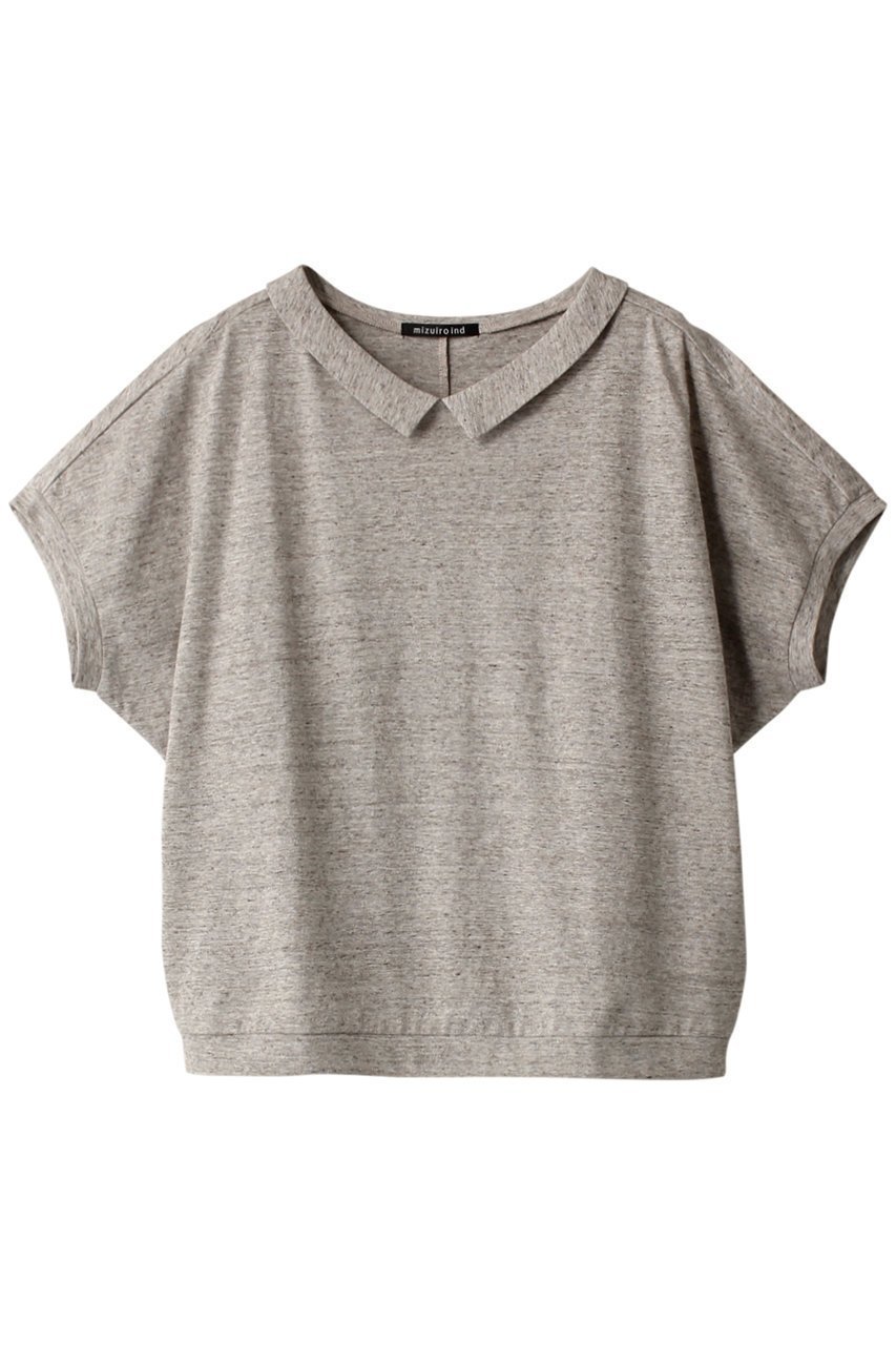 【ミズイロ インド/mizuiro ind】のshirt collar dolman T Tシャツ インテリア・キッズ・メンズ・レディースファッション・服の通販 founy(ファニー) 　ファッション　Fashion　レディースファッション　Fashion for Women　トップス・カットソー　Cut & Sew Tops　シャツ・ブラウス・オフィスカジュアル　Elegant Blouses & Button-Ups　ロングTシャツ・Tシャツ　Longline T-Shirts & Tees　カットソー・ベーシックTシャツ　Cut-and-Sewn Tops / Stretch Tees & Basics　ショート　Short, Short Length　シンプル　Simple, Minimal　スリーブ　Sleeve, Long Sleeve / Short Sleeve　エレガント 上品　Elegant　半袖　Short Sleeve, Half Sleeve　ライトグレー|ID: prp329100004606356 ipo3291000000032855313