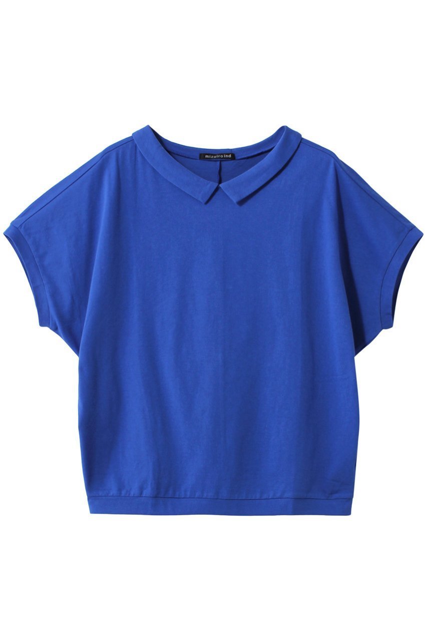 【ミズイロ インド/mizuiro ind】のshirt collar dolman T Tシャツ インテリア・キッズ・メンズ・レディースファッション・服の通販 founy(ファニー) 　ファッション　Fashion　レディースファッション　Fashion for Women　トップス・カットソー　Cut & Sew Tops　シャツ・ブラウス・オフィスカジュアル　Elegant Blouses & Button-Ups　ロングTシャツ・Tシャツ　Longline T-Shirts & Tees　カットソー・ベーシックTシャツ　Cut-and-Sewn Tops / Stretch Tees & Basics　ショート　Short, Short Length　シンプル　Simple, Minimal　スリーブ　Sleeve, Long Sleeve / Short Sleeve　エレガント 上品　Elegant　半袖　Short Sleeve, Half Sleeve　ブルー|ID: prp329100004606356 ipo3291000000032855346