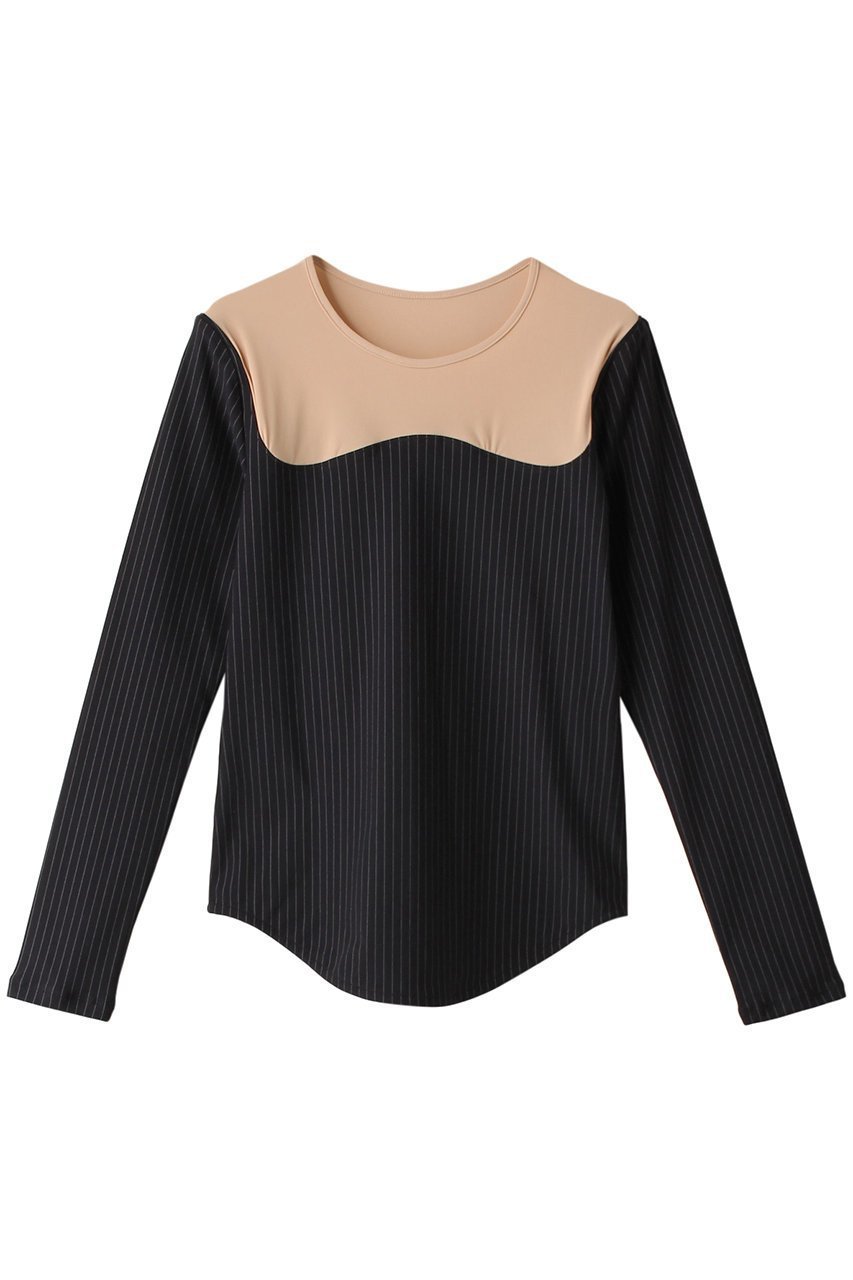 【メゾンスペシャル/MAISON SPECIAL】のビスチェカットトップス インテリア・キッズ・メンズ・レディースファッション・服の通販 founy(ファニー) 　ファッション　Fashion　レディースファッション　Fashion for Women　トップス・カットソー　Cut & Sew Tops　シャツ・ブラウス・オフィスカジュアル　Elegant Blouses & Button-Ups　ロングTシャツ・Tシャツ　Longline T-Shirts & Tees　カットソー・ベーシックTシャツ　Cut-and-Sewn Tops / Stretch Tees & Basics　ビスチェ　Bustiers & Corset Tops / Layered Bustier Style　おすすめ　Recommended / Our Picks　インナー　Innerwear　シアー　Sheer, See-Through　ジャケット　Jacket, Outerwear　ストライプ　Stripe, Striped Pattern　ストレッチ　Stretch, Stretchy Fabric　スリーブ　Sleeve, Long Sleeve / Short Sleeve　バランス　Balance, Style Balance　マニッシュ　Mannish, Boyish　ロング　Long, Long-Length　BLK(ブラック)|ID: prp329100004606358 ipo3291000000034909291