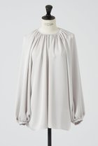 【デザイン ワークス/DESIGN WORKS】のサテンギャザーブラウス ライトグレー|ID: prp329100004606360 ipo3291000000032856323