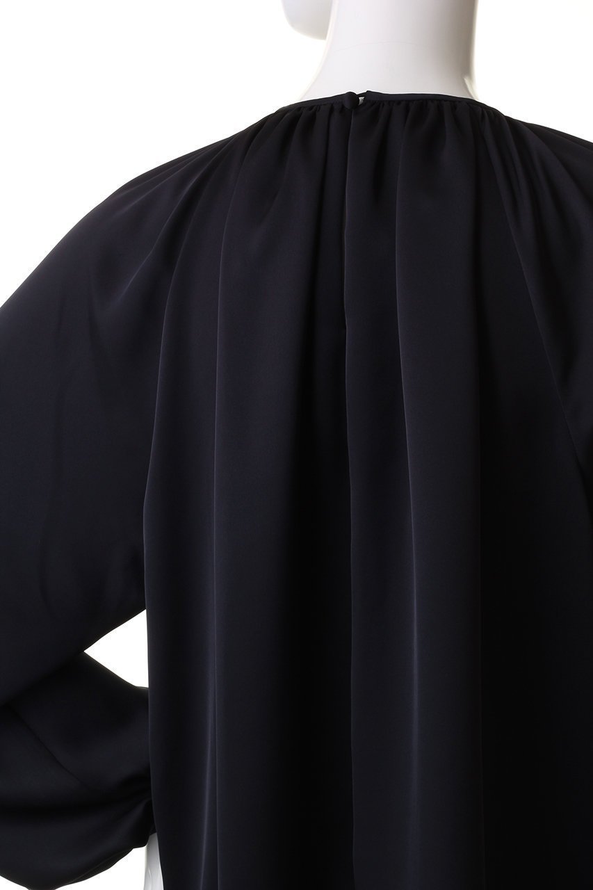 【デザイン ワークス/DESIGN WORKS】のサテンギャザーブラウス 人気、トレンドファッション・服の通販 founy(ファニー) 　ファッション　Fashion　レディースファッション　Fashion for Women　トップス・カットソー　Cut & Sew Tops　シャツ・ブラウス・オフィスカジュアル　Elegant Blouses & Button-Ups　エレガント 上品　Elegant　ギャザー　Gathered, Ruffled　シンプル　Simple, Minimal　スリーブ　Sleeve, Long Sleeve / Short Sleeve　パターン　Pattern, Design Print　ロング　Long, Long-Length　other-7|ID: prp329100004606360 ipo3291000000032856359