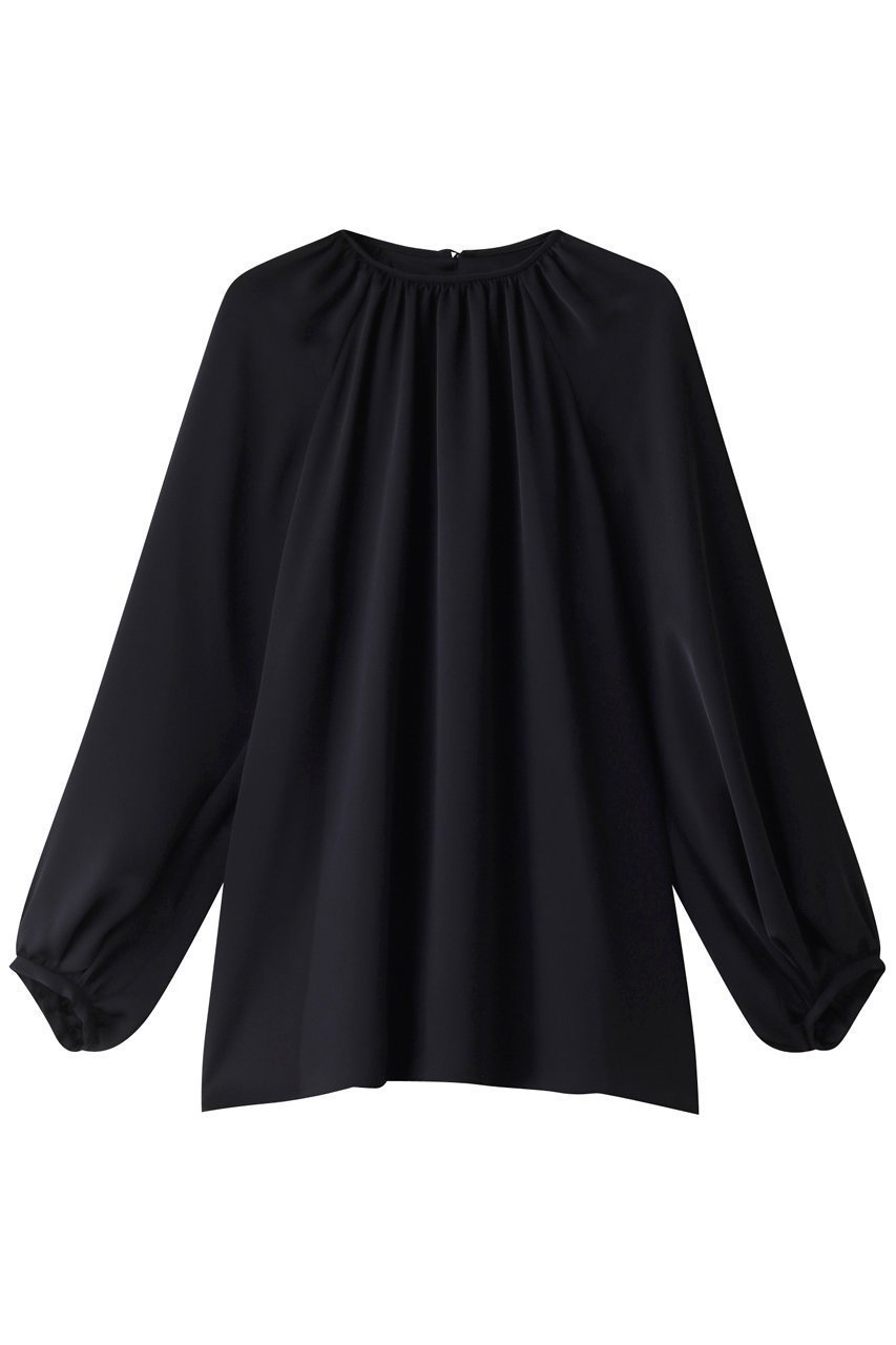 【デザイン ワークス/DESIGN WORKS】のサテンギャザーブラウス 人気、トレンドファッション・服の通販 founy(ファニー) 　ファッション　Fashion　レディースファッション　Fashion for Women　トップス・カットソー　Cut & Sew Tops　シャツ・ブラウス・オフィスカジュアル　Elegant Blouses & Button-Ups　エレガント 上品　Elegant　ギャザー　Gathered, Ruffled　シンプル　Simple, Minimal　スリーブ　Sleeve, Long Sleeve / Short Sleeve　パターン　Pattern, Design Print　ロング　Long, Long-Length　other-3|ID: prp329100004606360 ipo3291000000034955694