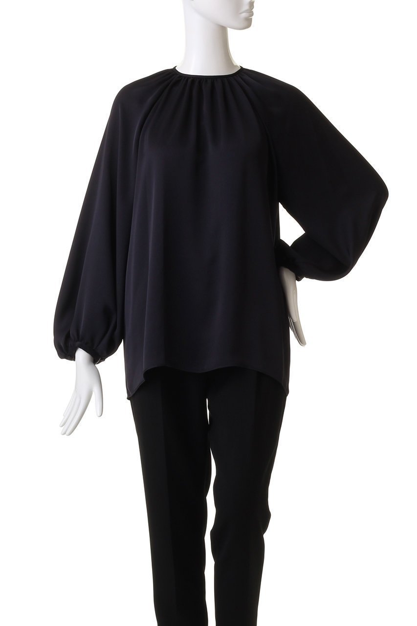 【デザイン ワークス/DESIGN WORKS】のサテンギャザーブラウス 人気、トレンドファッション・服の通販 founy(ファニー) 　ファッション　Fashion　レディースファッション　Fashion for Women　トップス・カットソー　Cut & Sew Tops　シャツ・ブラウス・オフィスカジュアル　Elegant Blouses & Button-Ups　エレガント 上品　Elegant　ギャザー　Gathered, Ruffled　シンプル　Simple, Minimal　スリーブ　Sleeve, Long Sleeve / Short Sleeve　パターン　Pattern, Design Print　ロング　Long, Long-Length　other-4|ID: prp329100004606360 ipo3291000000034955695