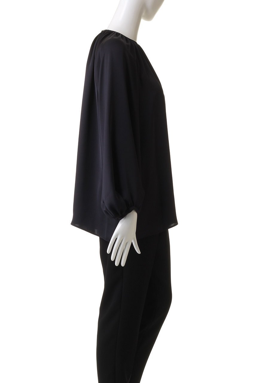 【デザイン ワークス/DESIGN WORKS】のサテンギャザーブラウス 人気、トレンドファッション・服の通販 founy(ファニー) 　ファッション　Fashion　レディースファッション　Fashion for Women　トップス・カットソー　Cut & Sew Tops　シャツ・ブラウス・オフィスカジュアル　Elegant Blouses & Button-Ups　エレガント 上品　Elegant　ギャザー　Gathered, Ruffled　シンプル　Simple, Minimal　スリーブ　Sleeve, Long Sleeve / Short Sleeve　パターン　Pattern, Design Print　ロング　Long, Long-Length　other-5|ID: prp329100004606360 ipo3291000000034955696